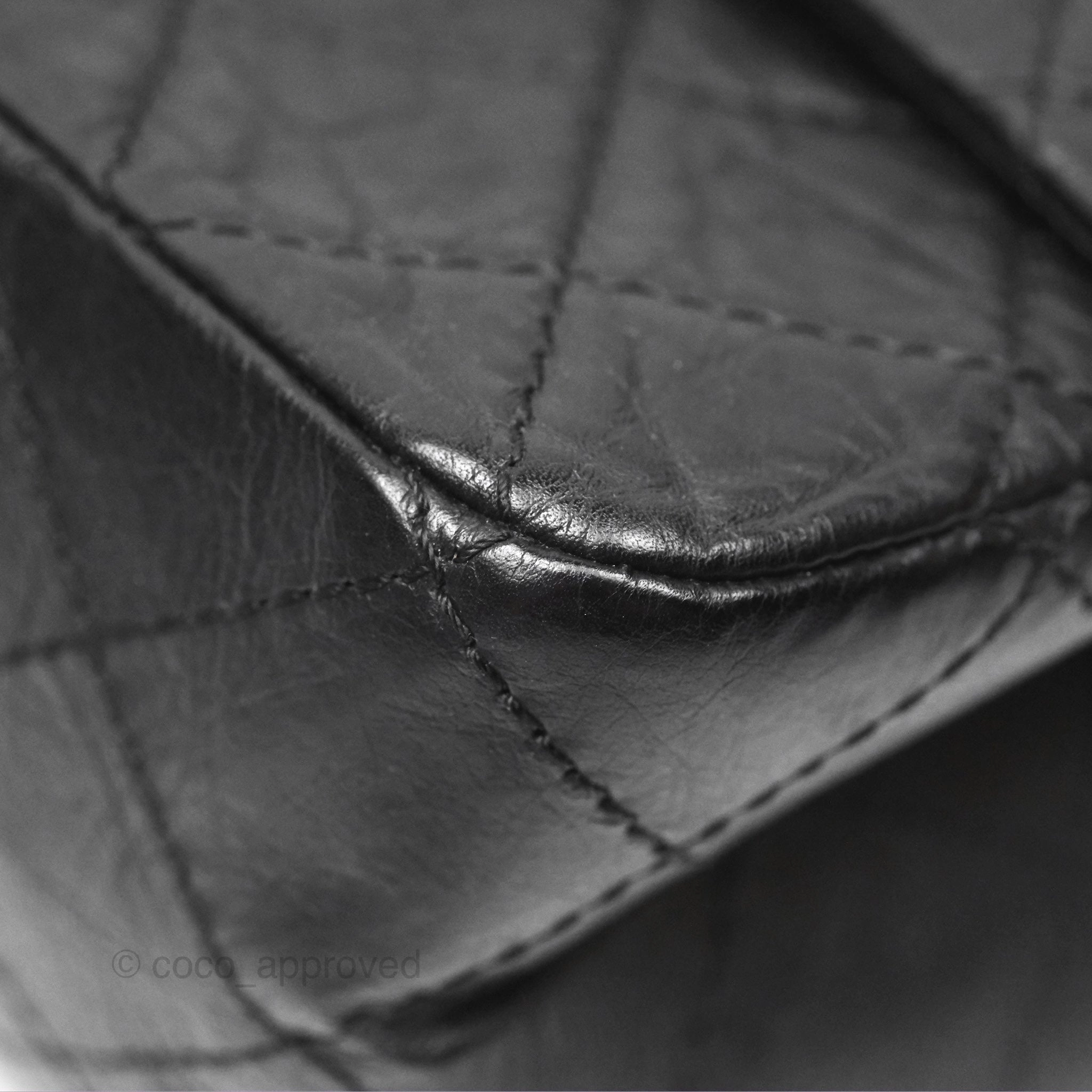 Chanel Reissue 227 Quilted Aged Calfskin Black Gold Hardware