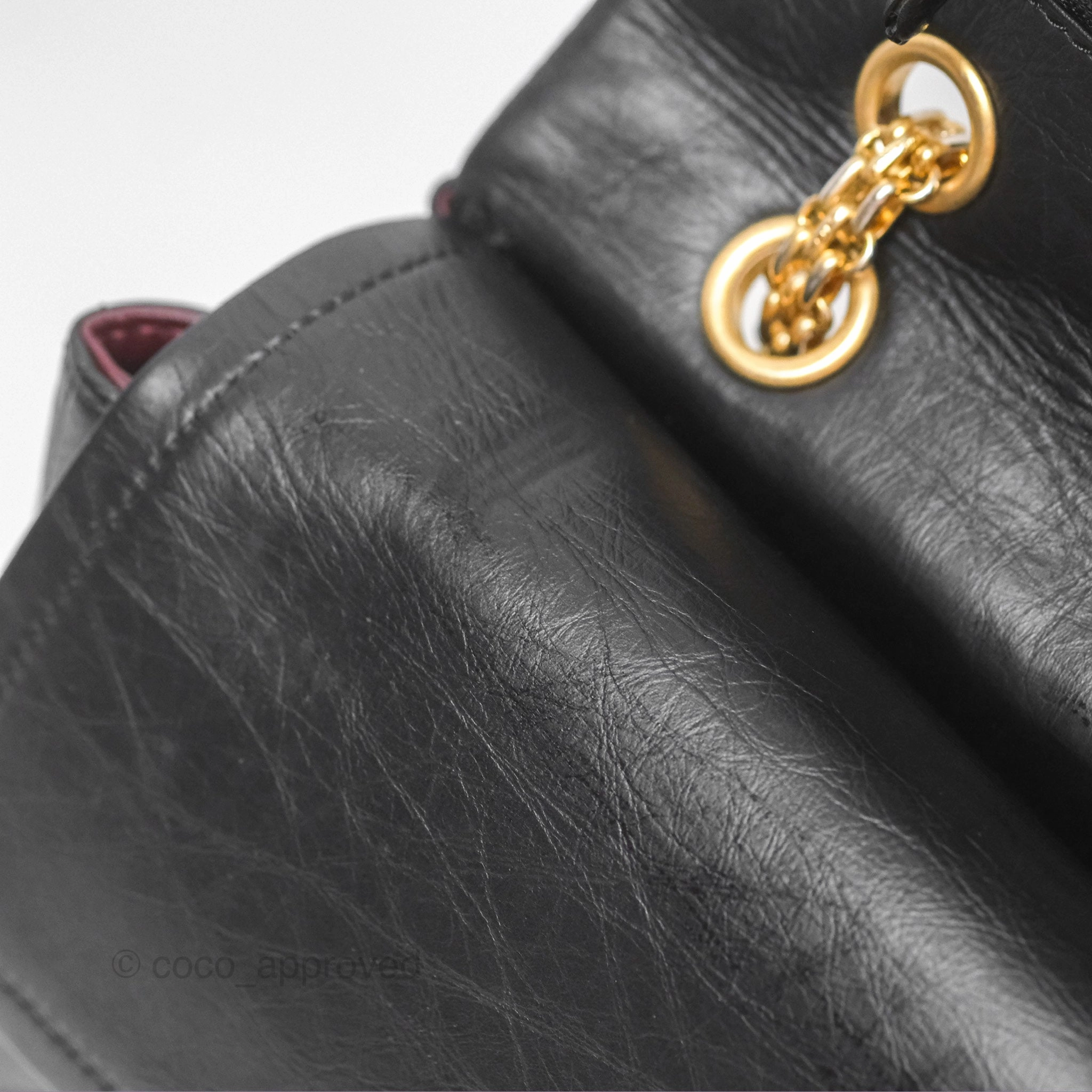 Chanel Reissue 227 Quilted Aged Calfskin Black Gold Hardware