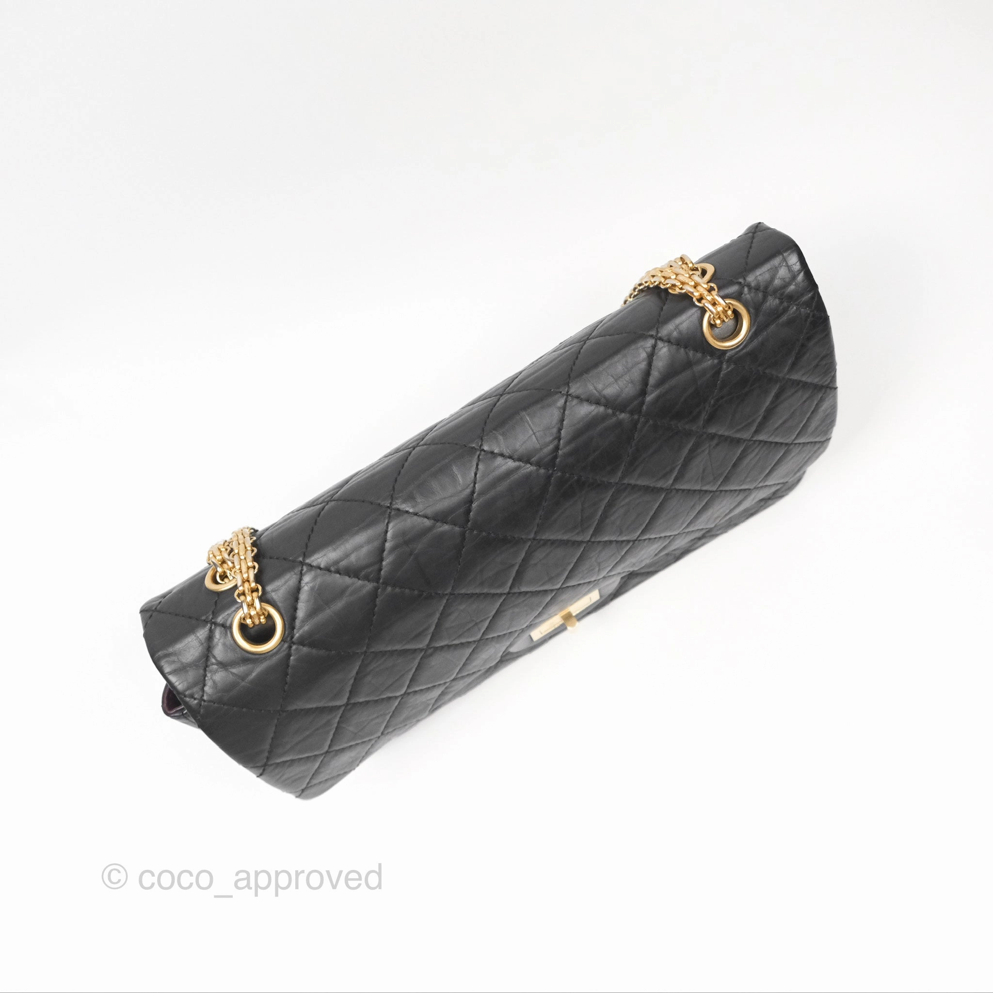 Chanel Reissue 227 Quilted Aged Calfskin Black Gold Hardware