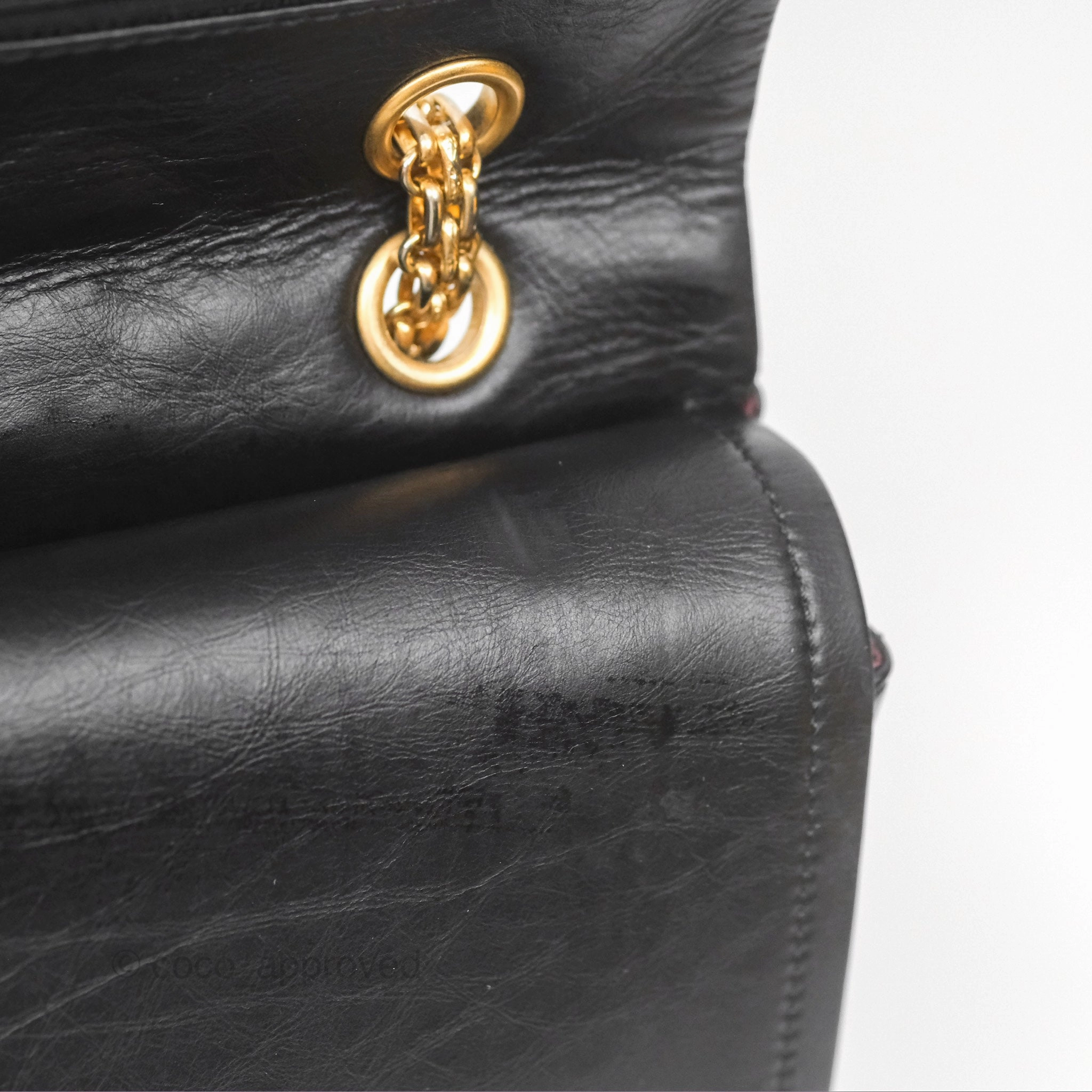Chanel Reissue 227 Quilted Aged Calfskin Black Gold Hardware