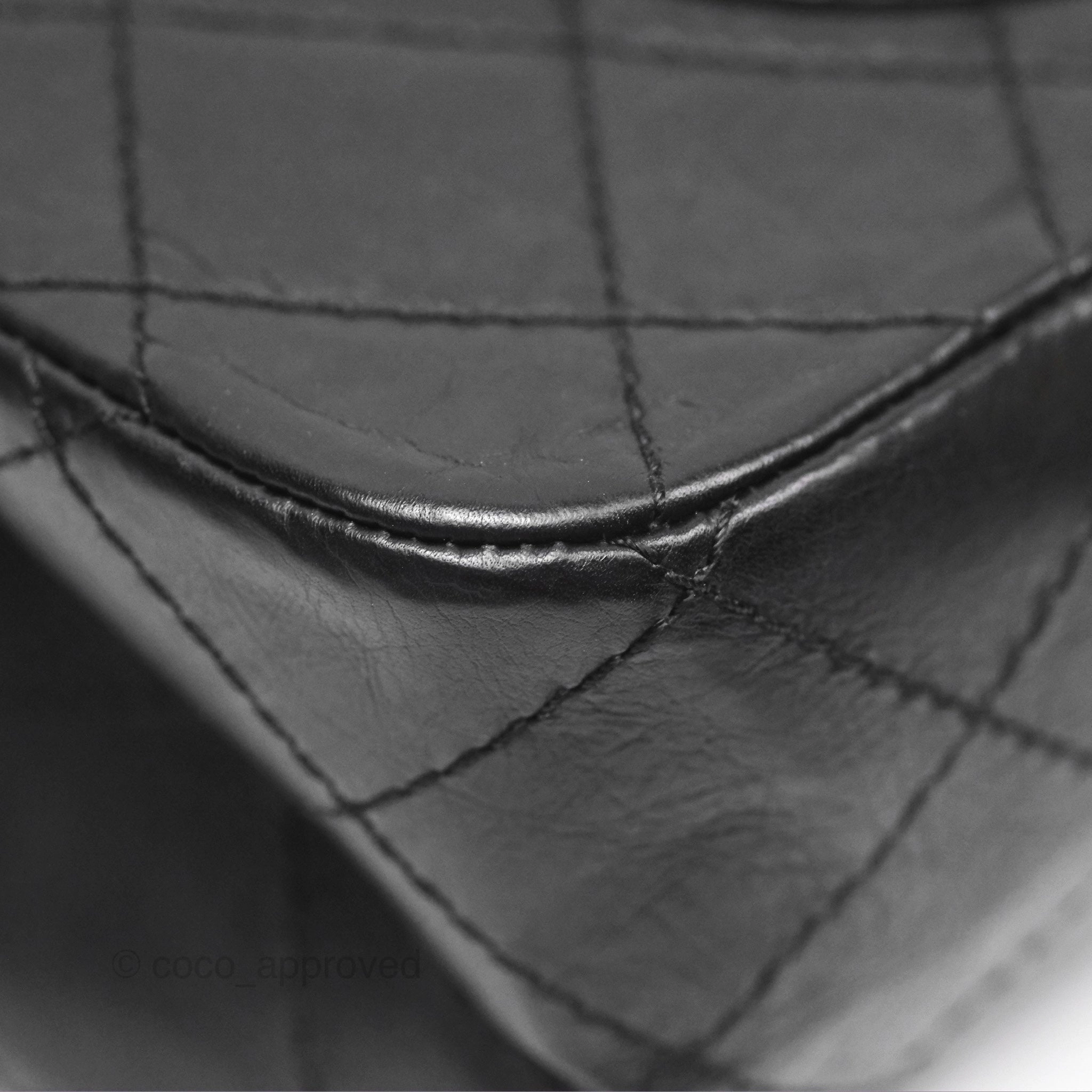 Chanel Reissue 227 Quilted Aged Calfskin Black Gold Hardware