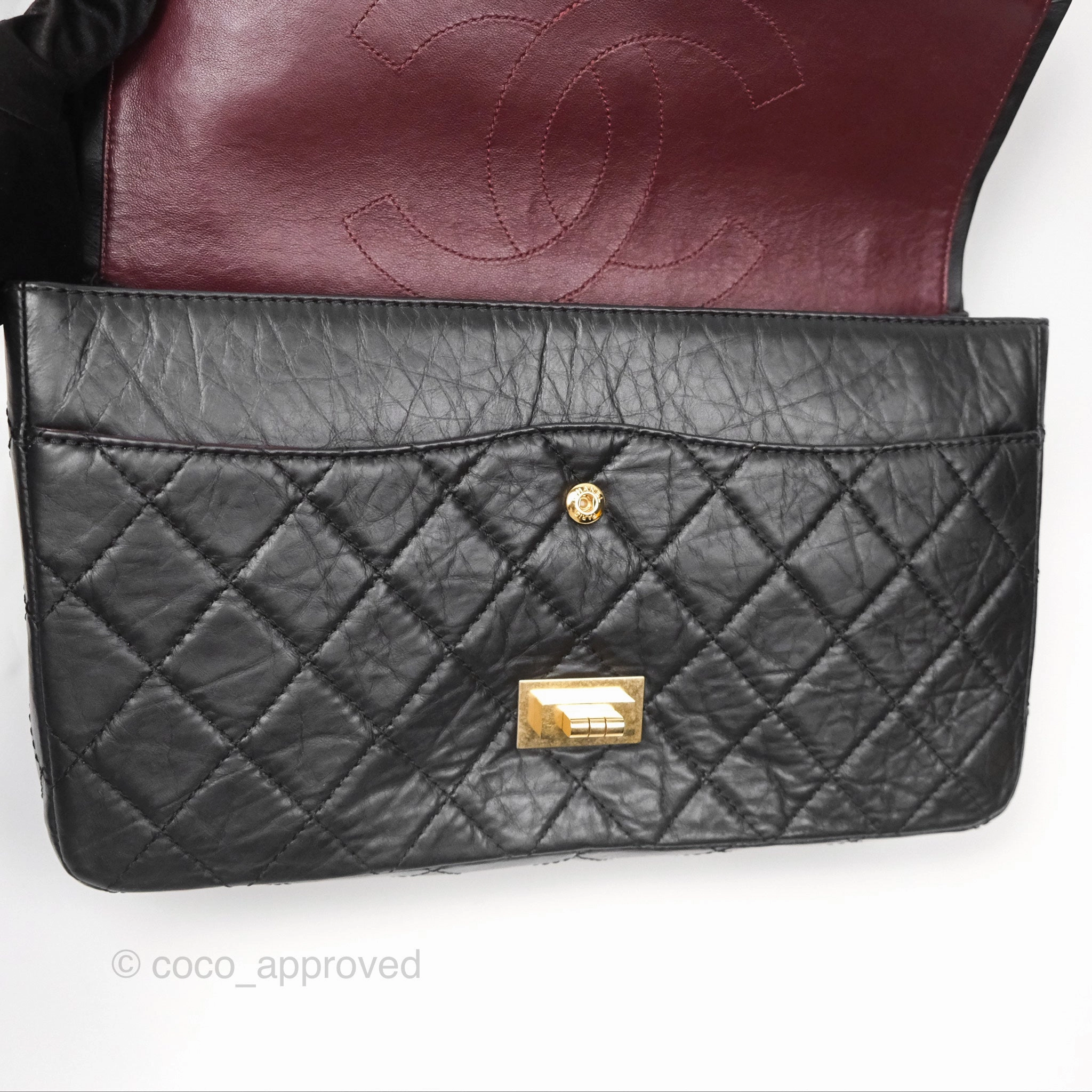 Chanel Reissue 227 Quilted Aged Calfskin Black Gold Hardware