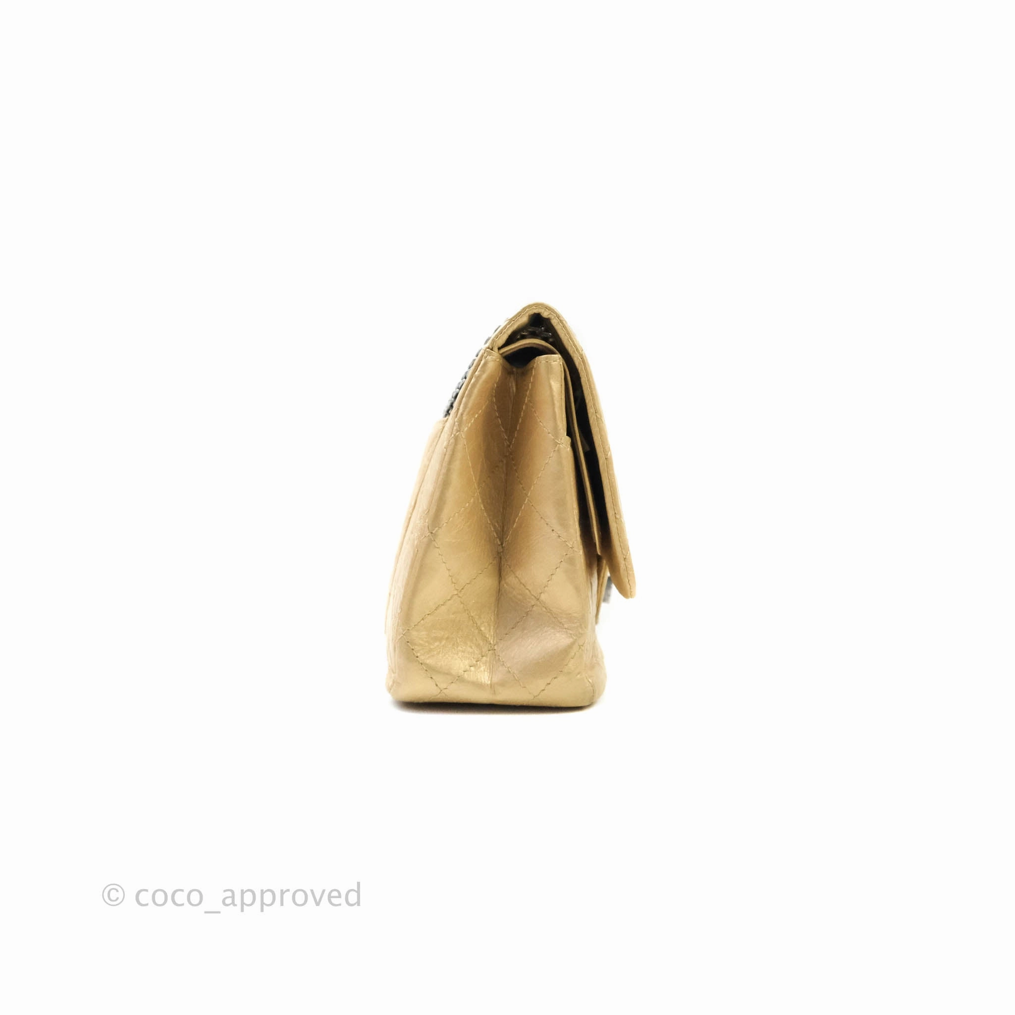 Chanel Reissue 227 Quilted Gold Aged Calfskin Ruthenium Hardware