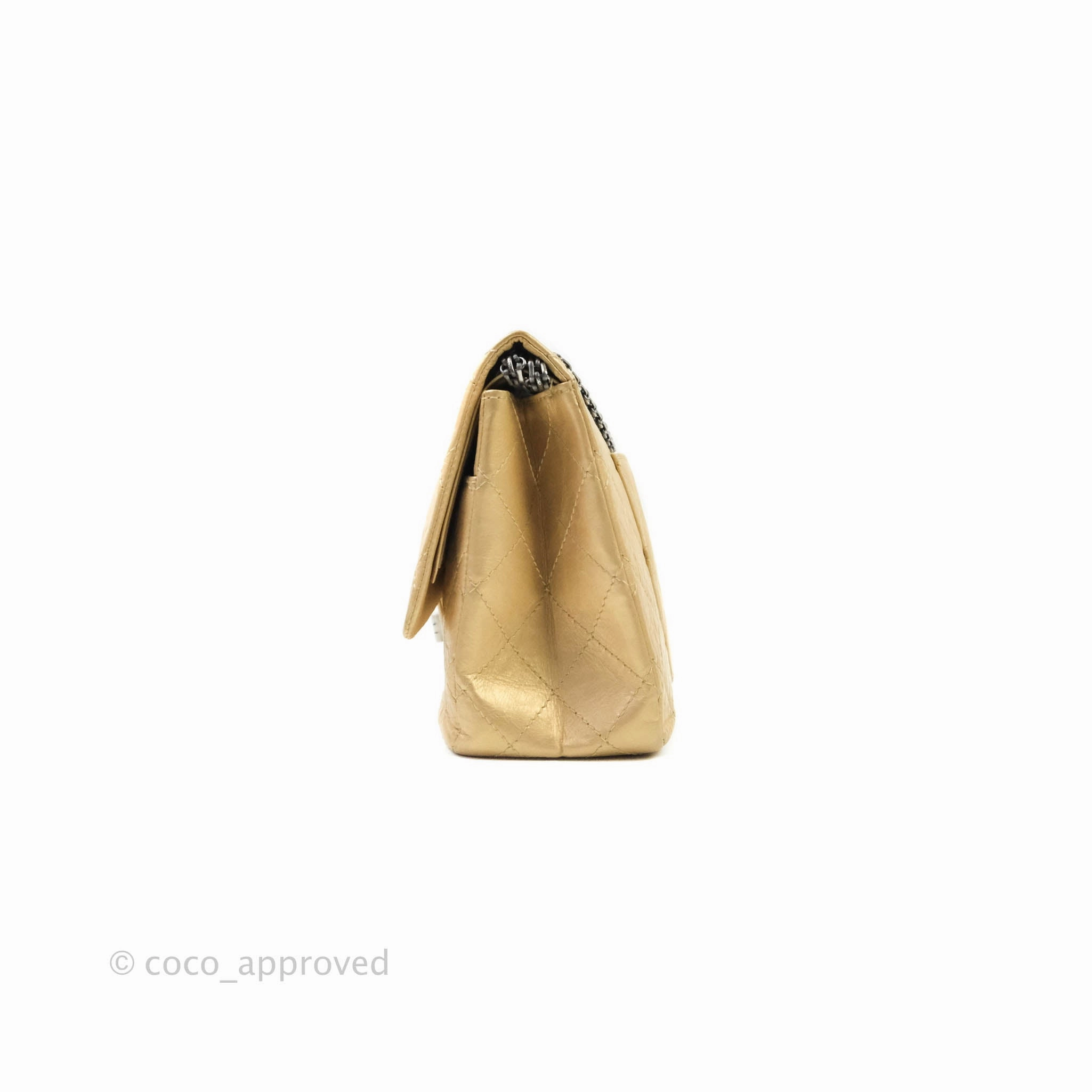Chanel Reissue 227 Quilted Gold Aged Calfskin Ruthenium Hardware