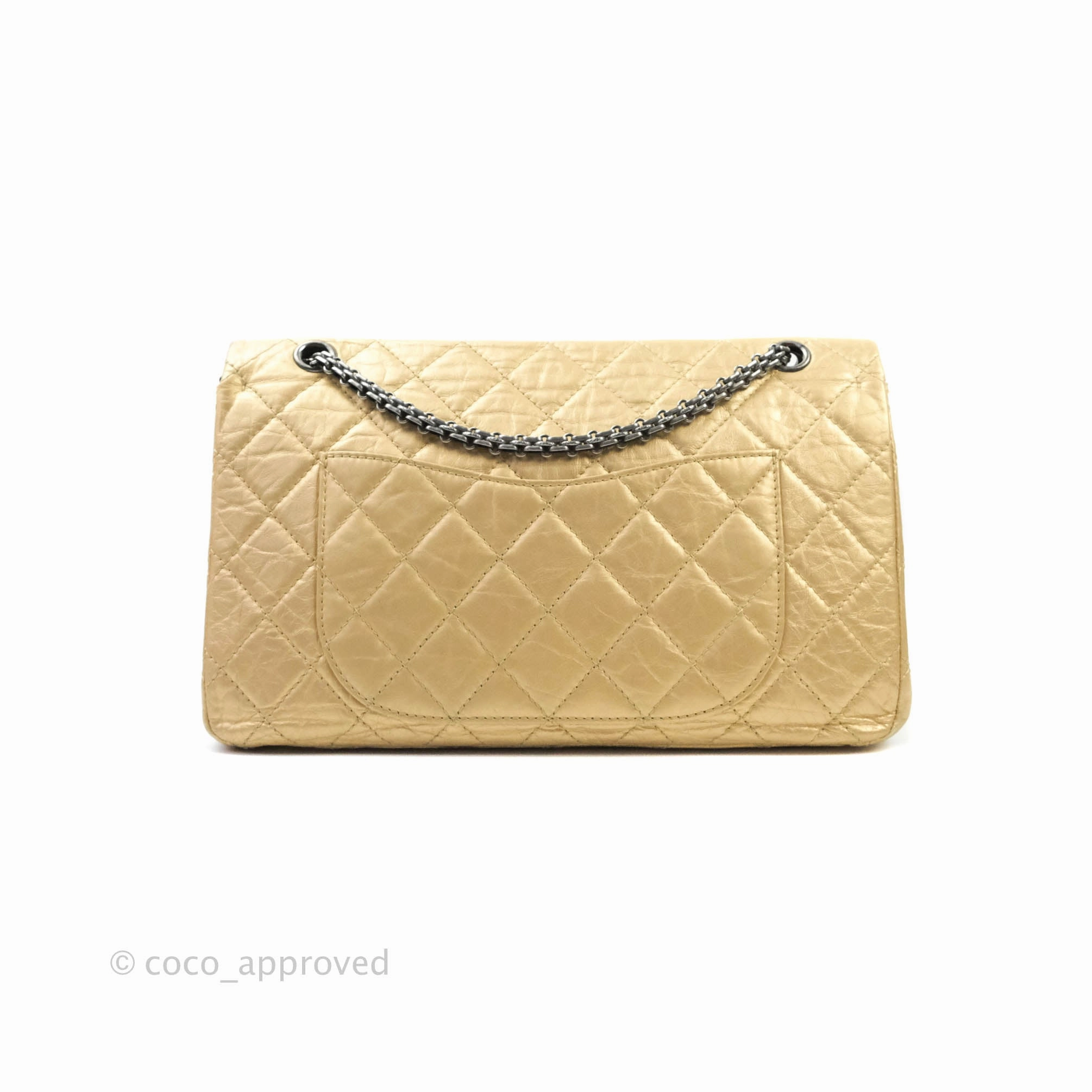 Chanel Reissue 227 Quilted Gold Aged Calfskin Ruthenium Hardware