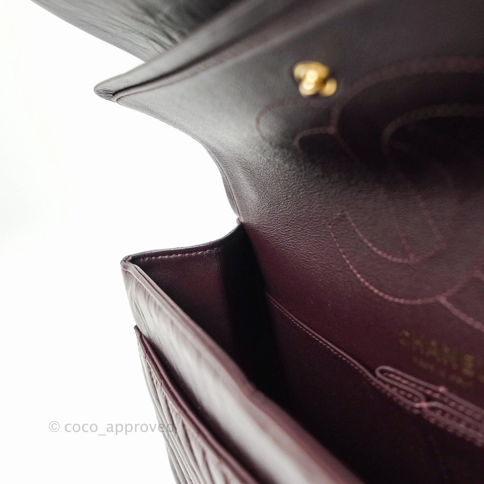 Chanel Reissue Chevron Dark Red Burgundy Aged Calfskin Gold Hardware 226