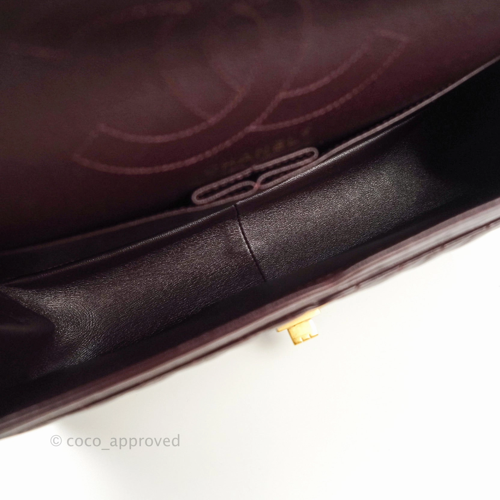 Chanel Reissue Chevron Dark Red Burgundy Aged Calfskin Gold Hardware 226