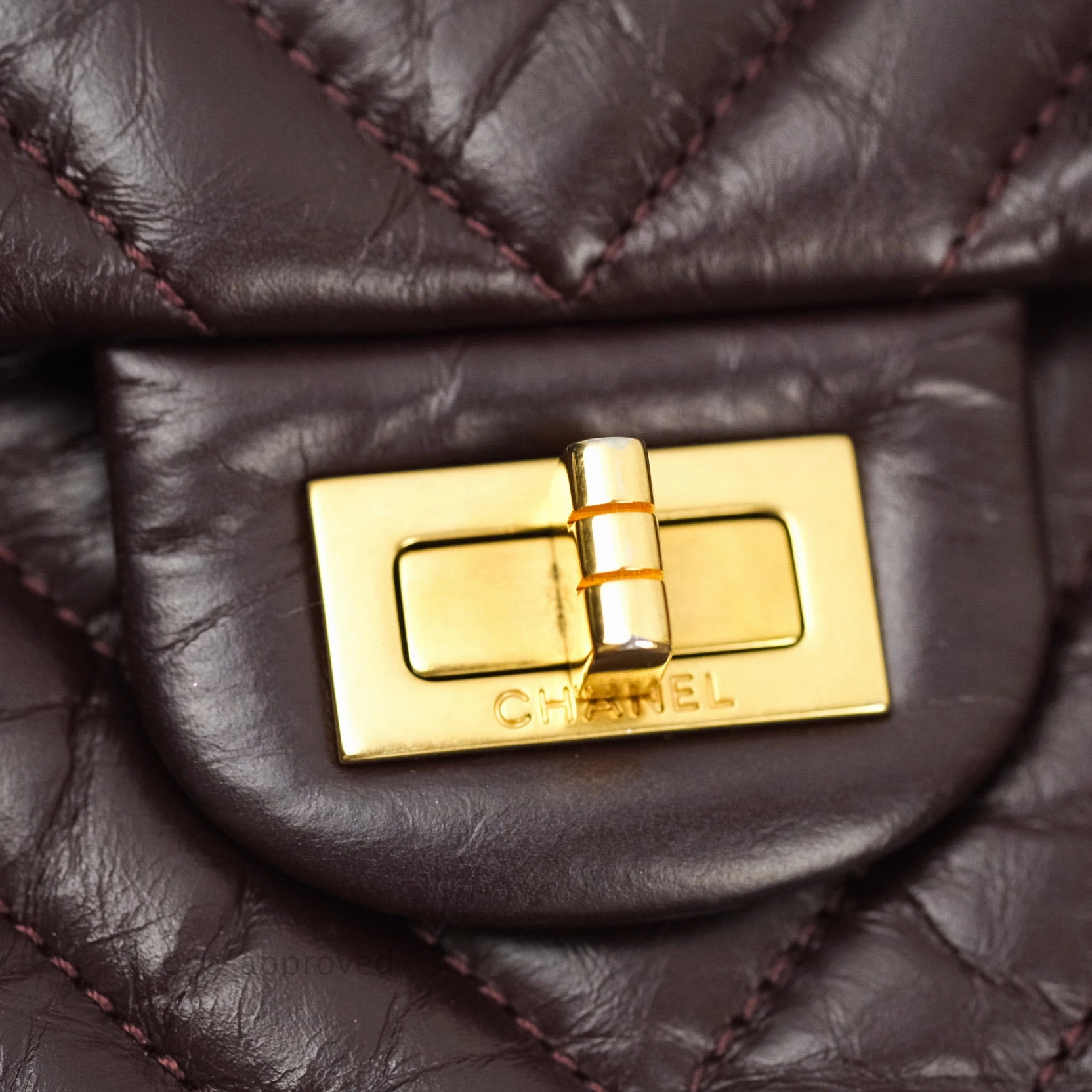 Chanel Reissue Chevron Dark Red Burgundy Aged Calfskin Gold Hardware 226