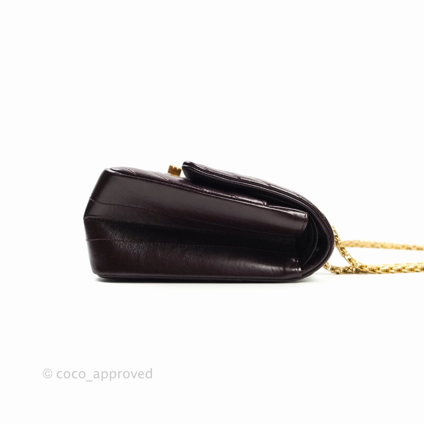 Chanel Reissue Chevron Dark Red Burgundy Aged Calfskin Gold Hardware 226