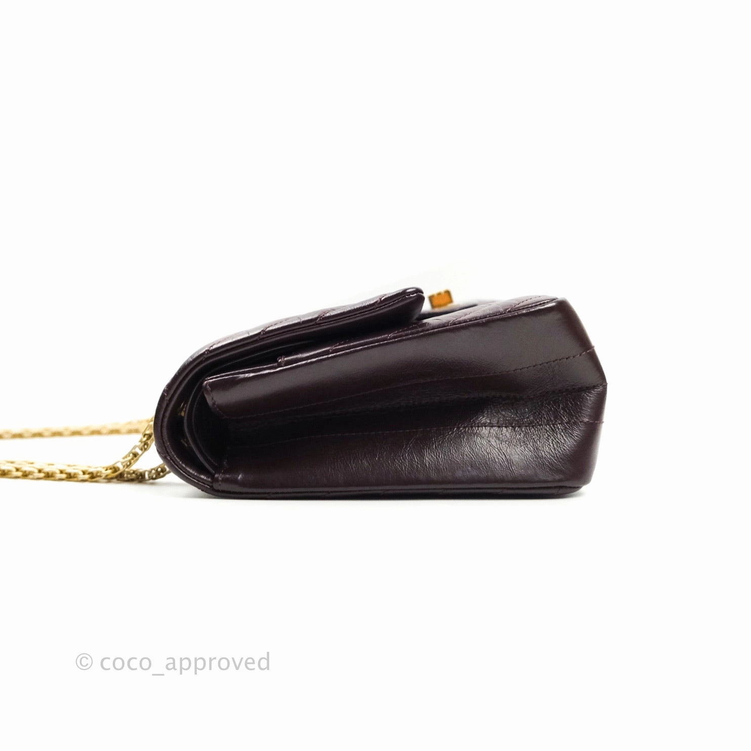 Chanel Reissue Chevron Dark Red Burgundy Aged Calfskin Gold Hardware 226