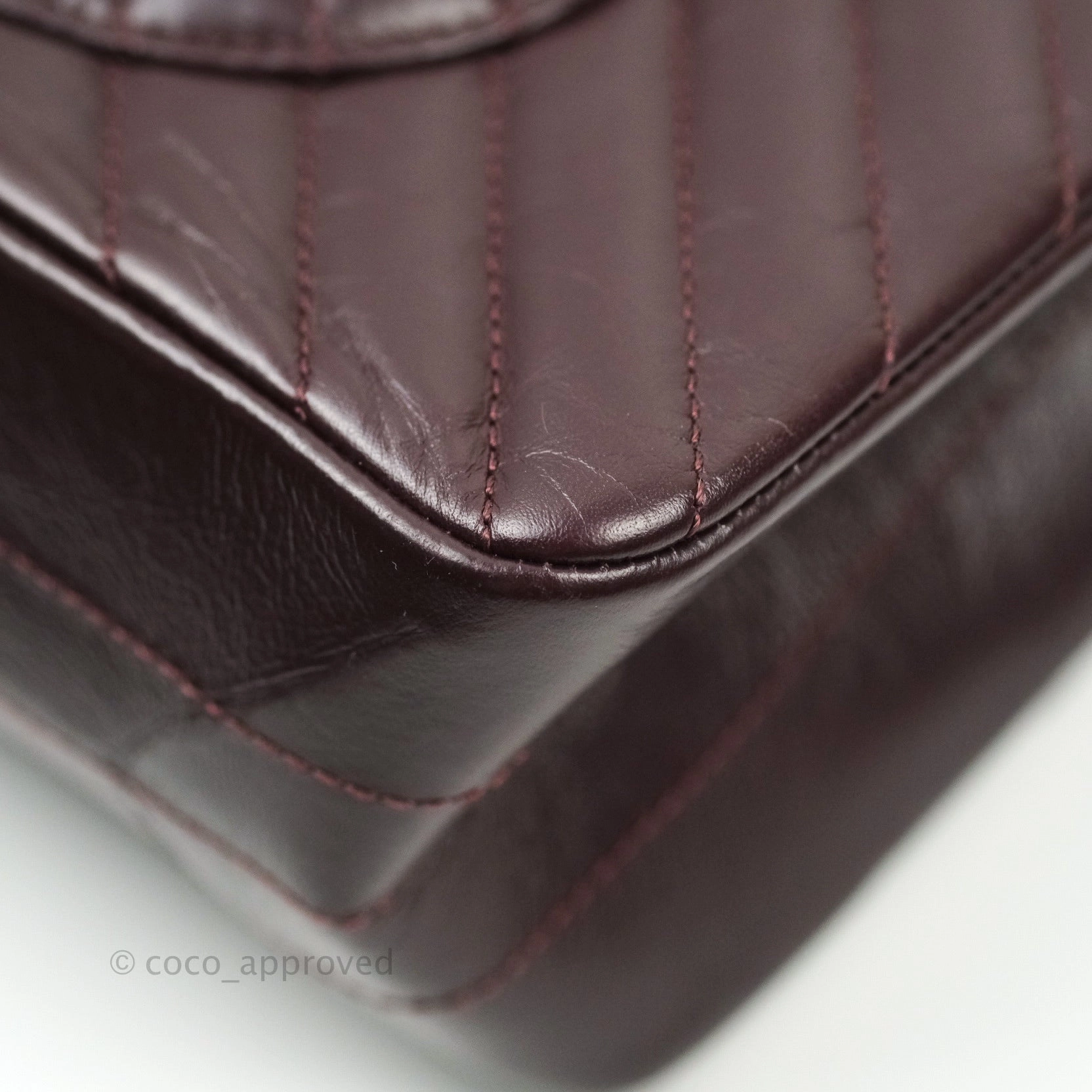 Chanel Reissue Chevron Dark Red Burgundy Aged Calfskin Gold Hardware 226