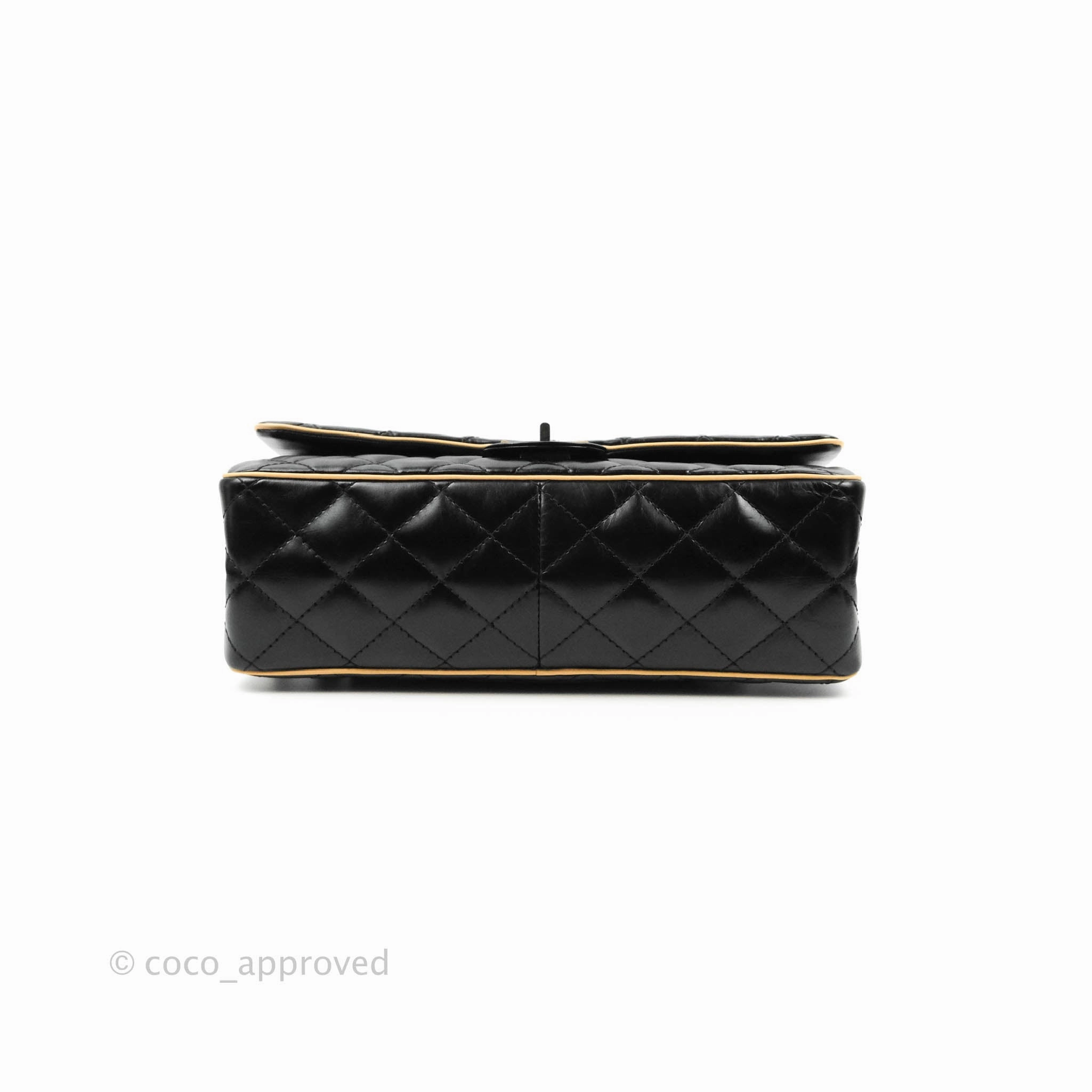 Chanel Reissue Quilted Aged Calfskin Beige & Black Ruthenium Hardware 226