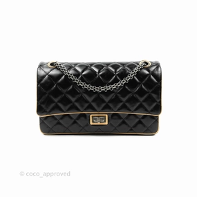 Chanel Reissue Quilted Aged Calfskin Beige & Black Ruthenium Hardware 226