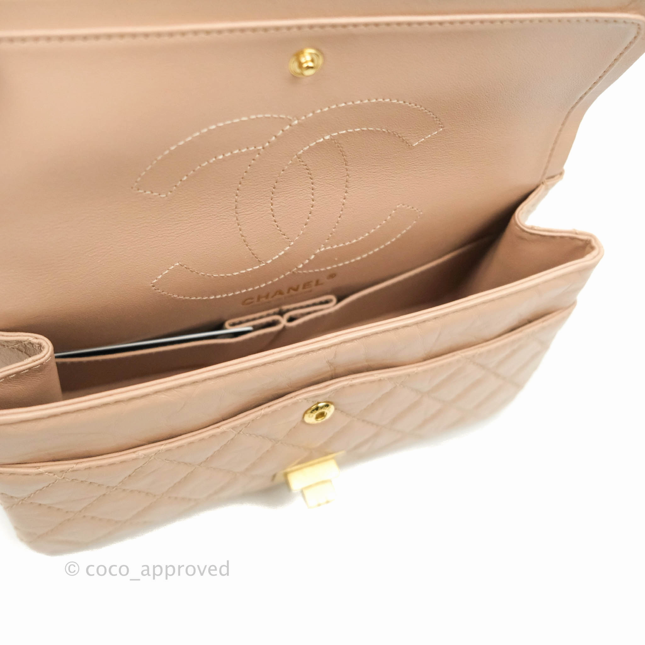 Chanel Reissue Quilted Aged Calfskin Beige Gold Hardware 226