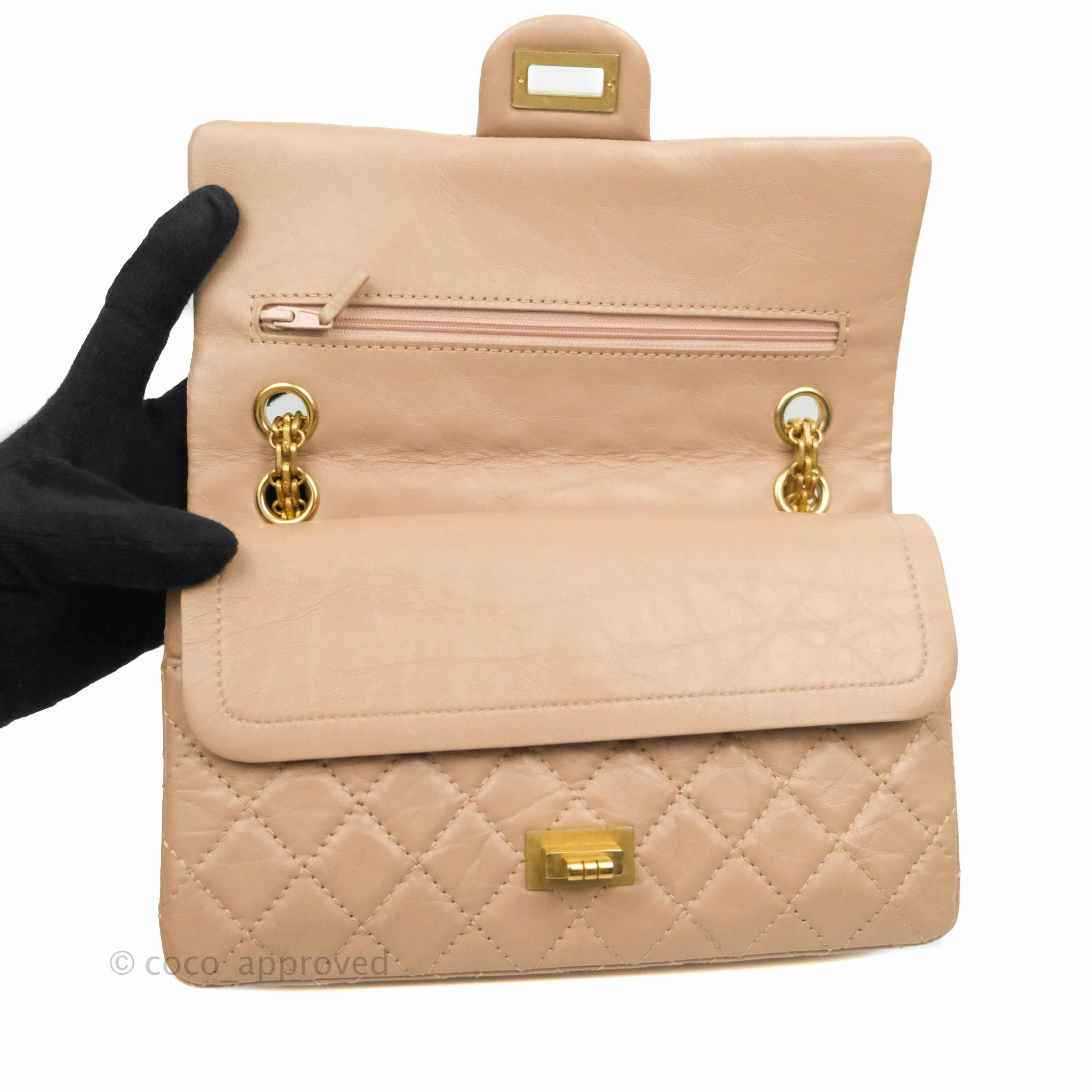 Chanel Reissue Quilted Aged Calfskin Beige Gold Hardware 226