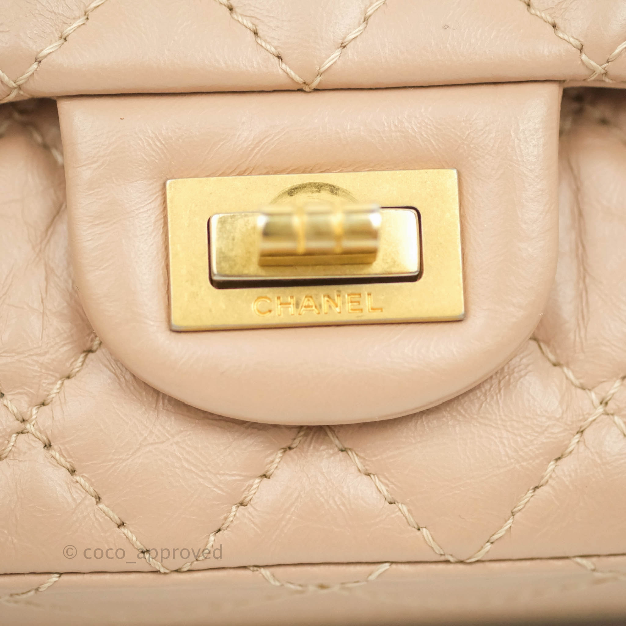 Chanel Reissue Quilted Aged Calfskin Beige Gold Hardware 226