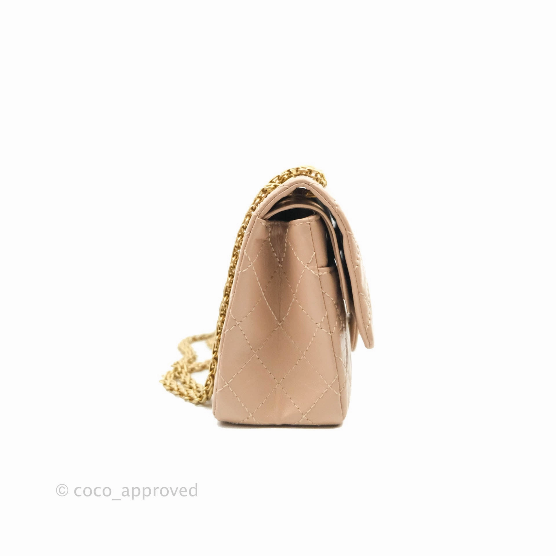 Chanel Reissue Quilted Aged Calfskin Beige Gold Hardware 226