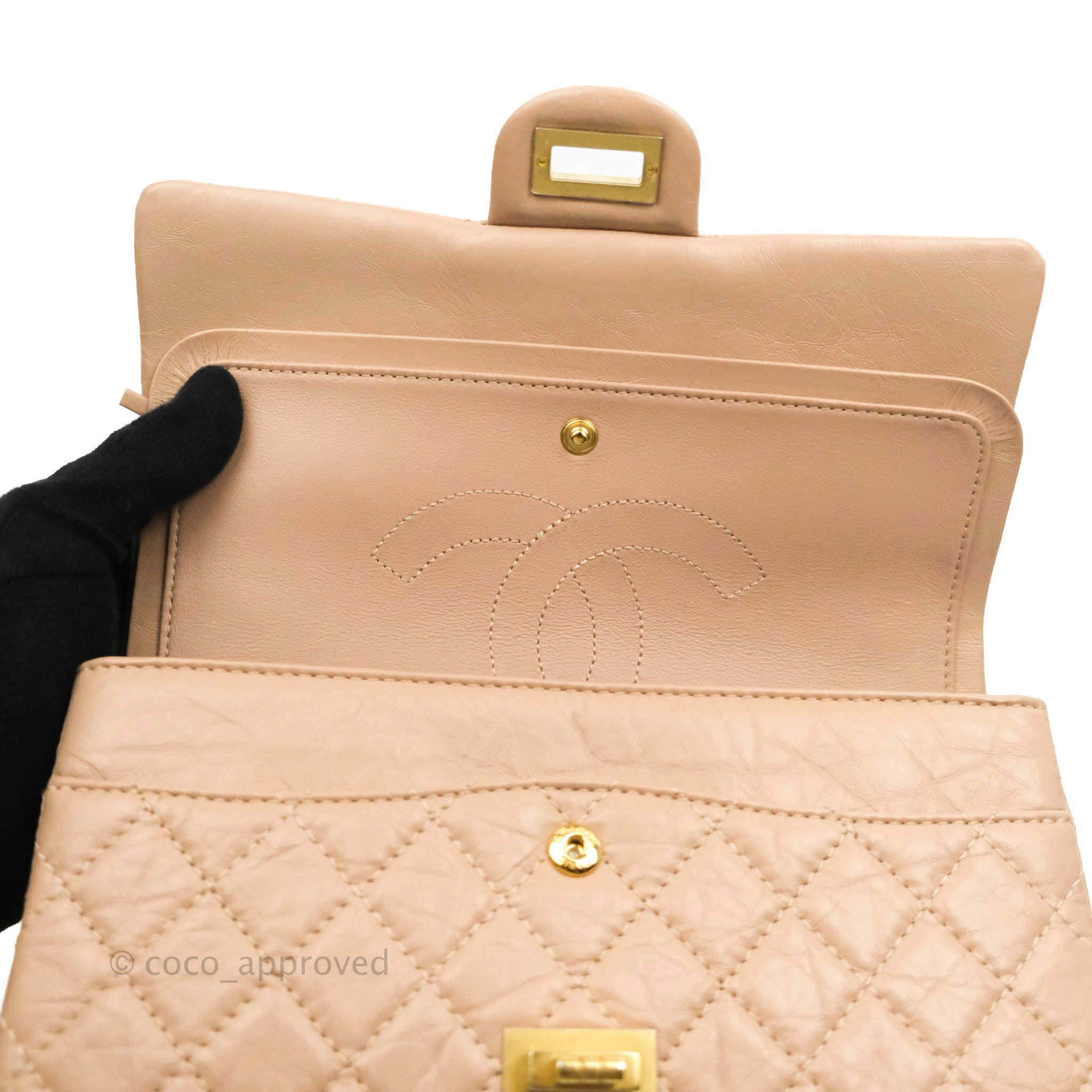 Chanel Reissue Quilted Aged Calfskin Beige Gold Hardware 226