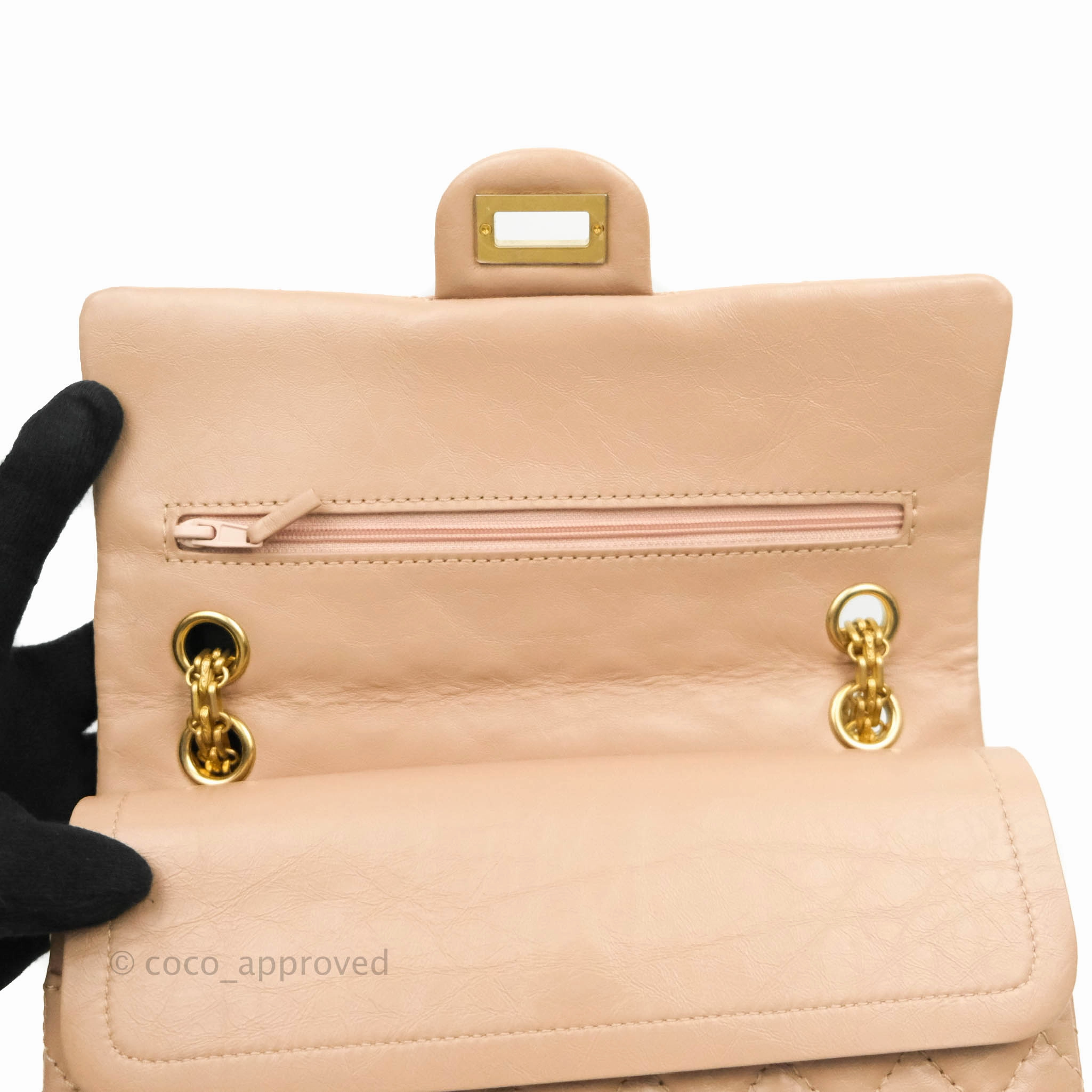 Chanel Reissue Quilted Aged Calfskin Beige Gold Hardware 226