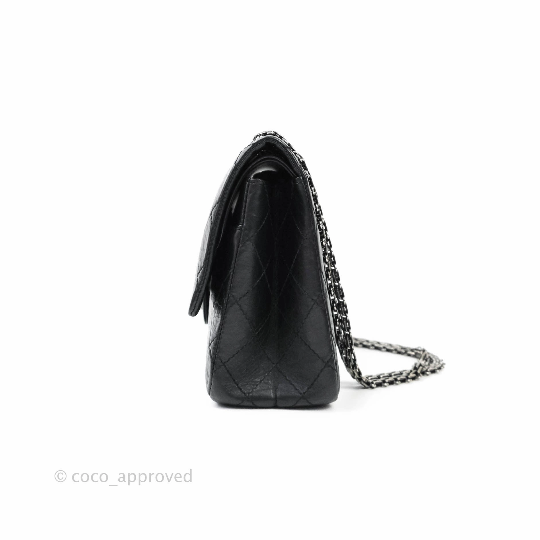 Chanel Reissue Quilted Aged Calfskin Black Ruthenium Hardware 226