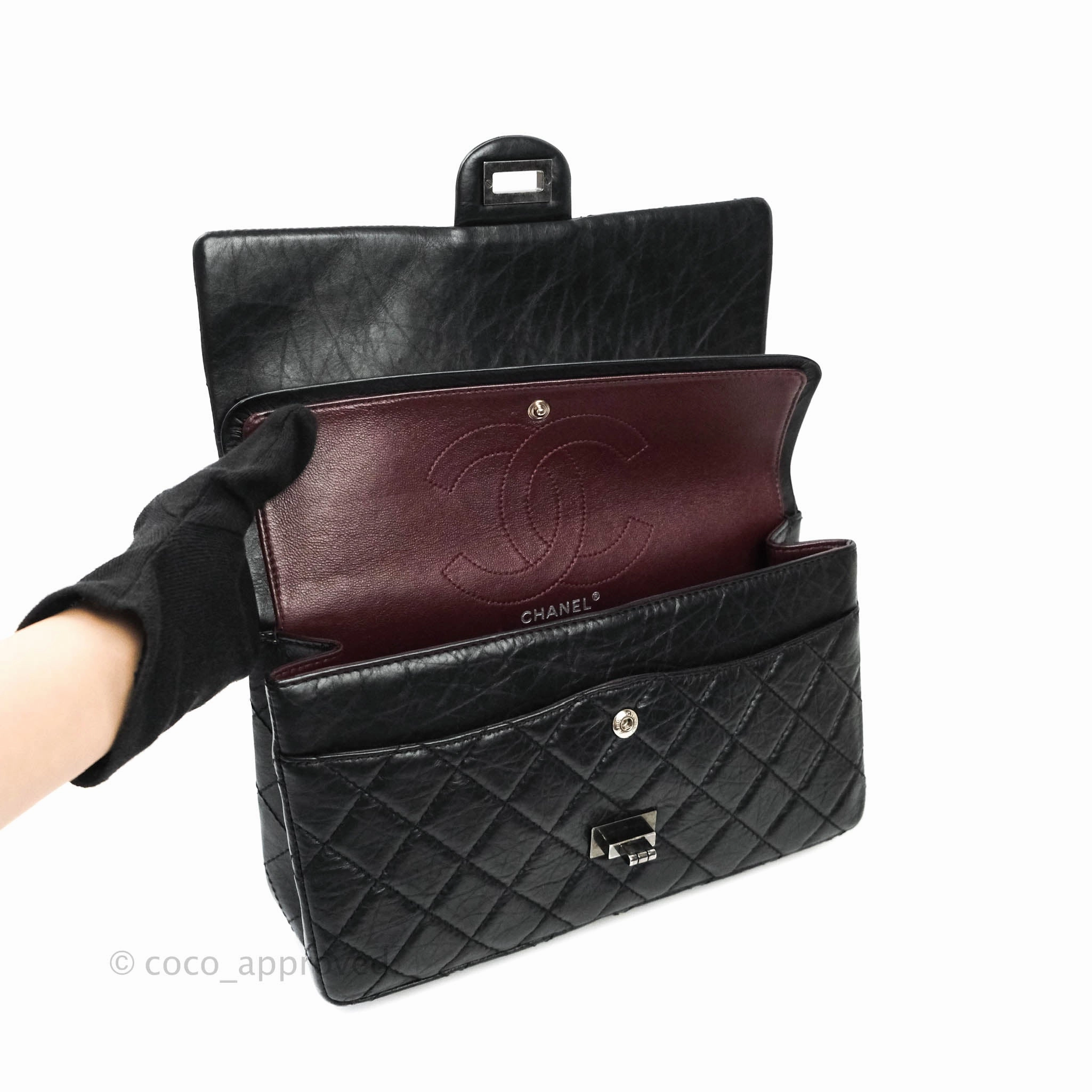 Chanel Reissue Quilted Aged Calfskin Black Ruthenium Hardware 226