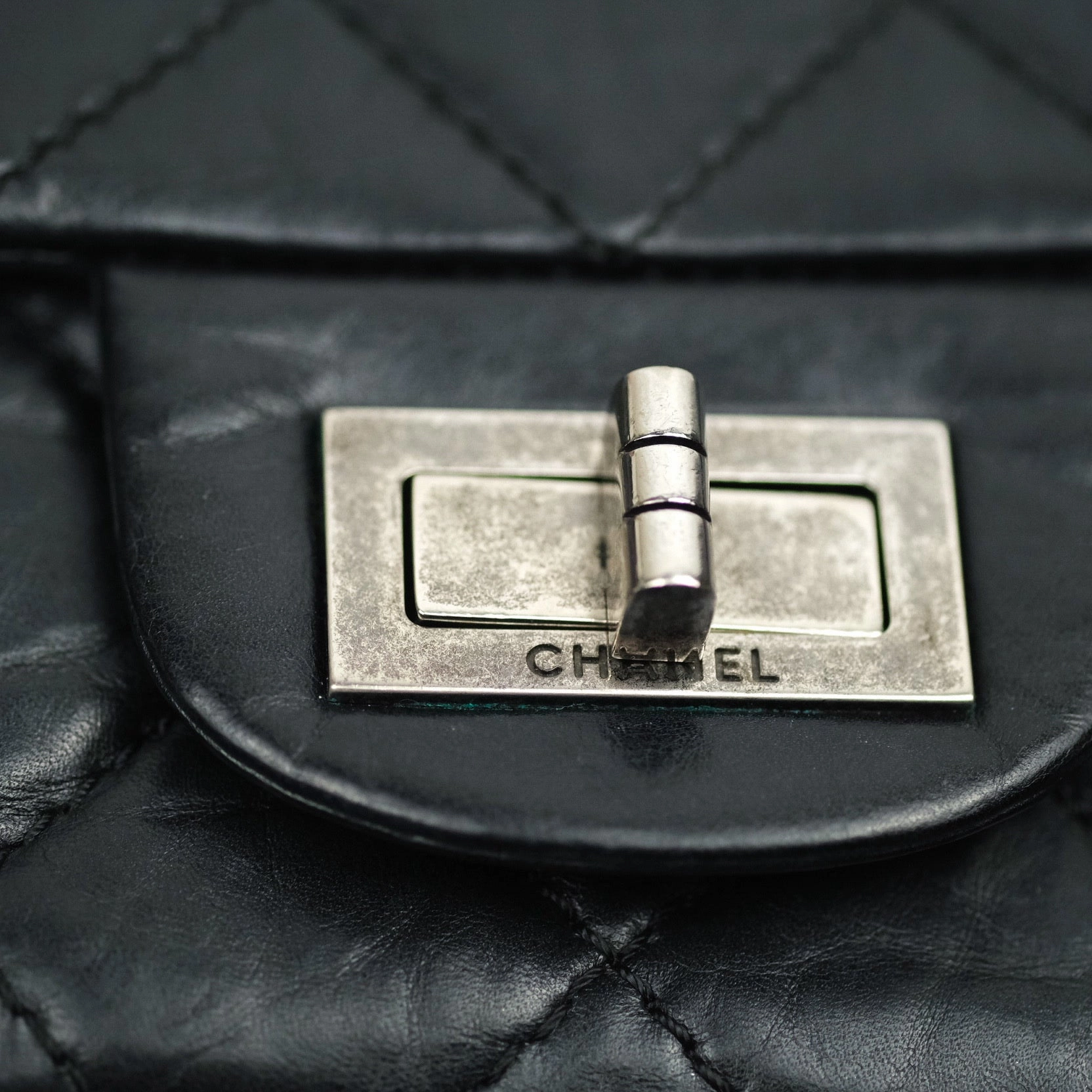 Chanel Reissue Quilted Aged Calfskin Black Ruthenium Hardware 227