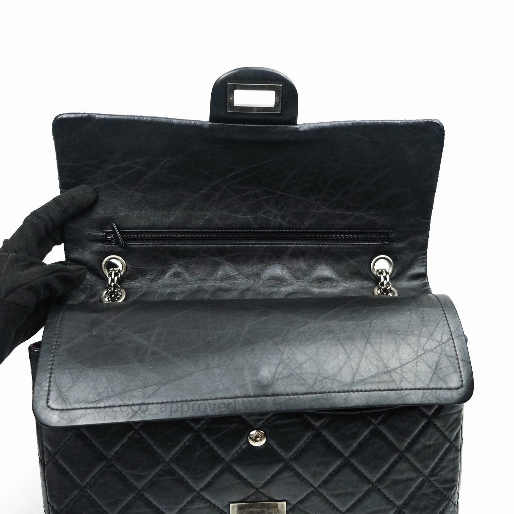 Chanel Reissue Quilted Aged Calfskin Black Ruthenium Hardware 227