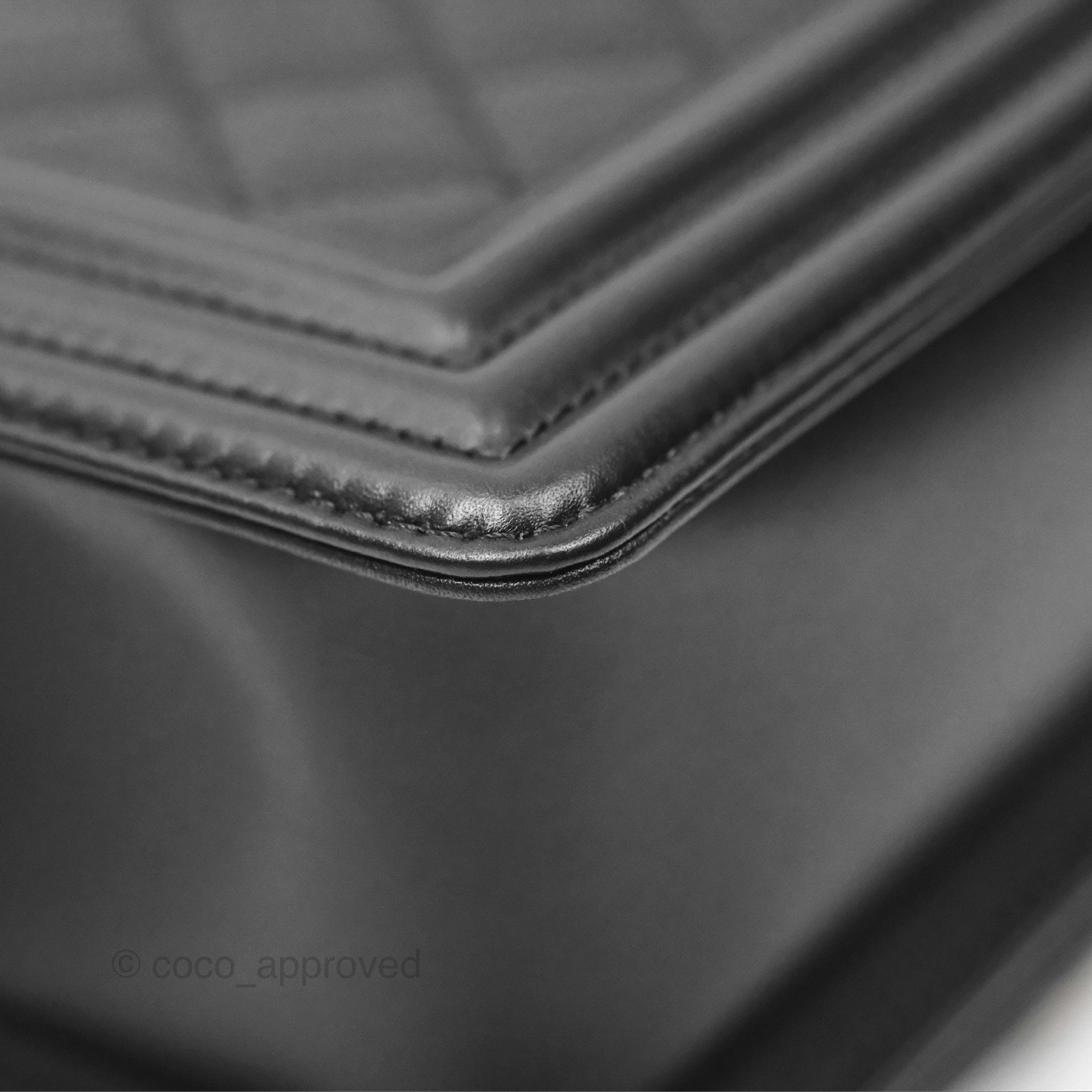 Chanel Small Boy Black Calfskin Aged Gold Hardware