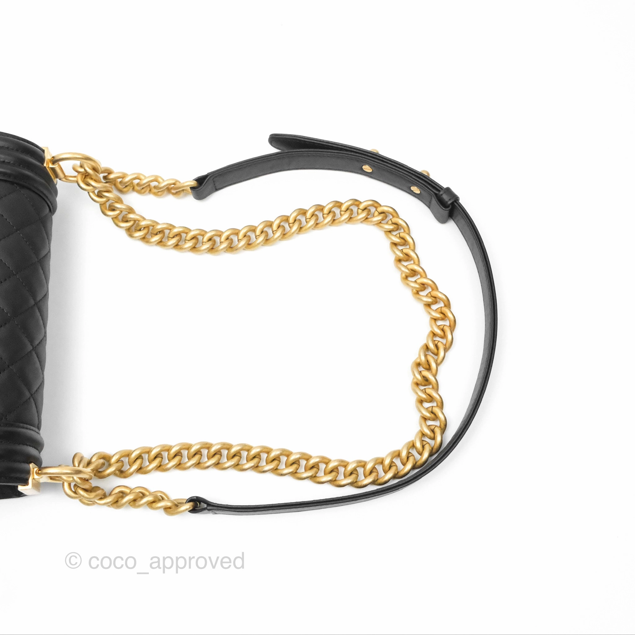 Chanel Small Boy Black Calfskin Aged Gold Hardware