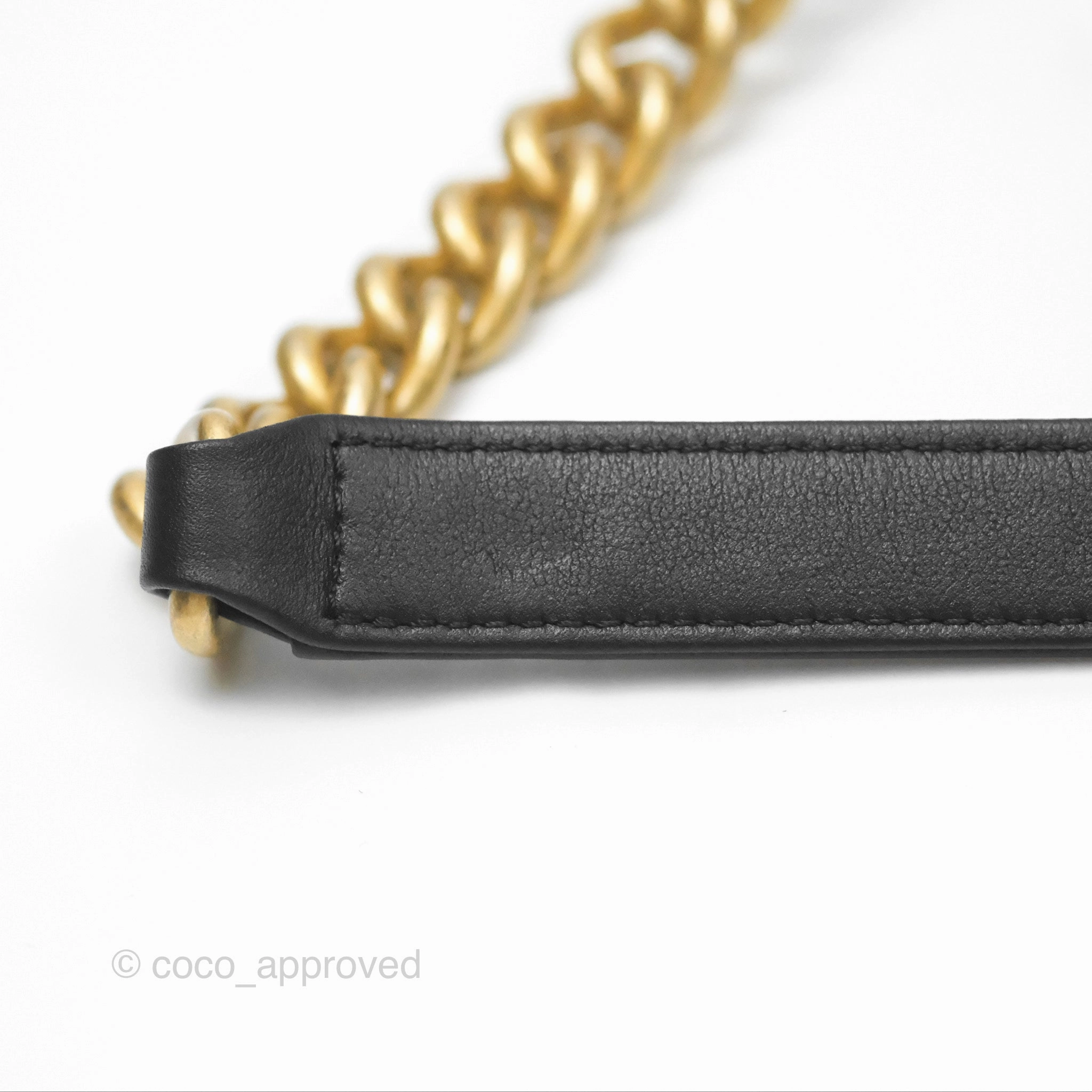Chanel Small Boy Black Calfskin Aged Gold Hardware