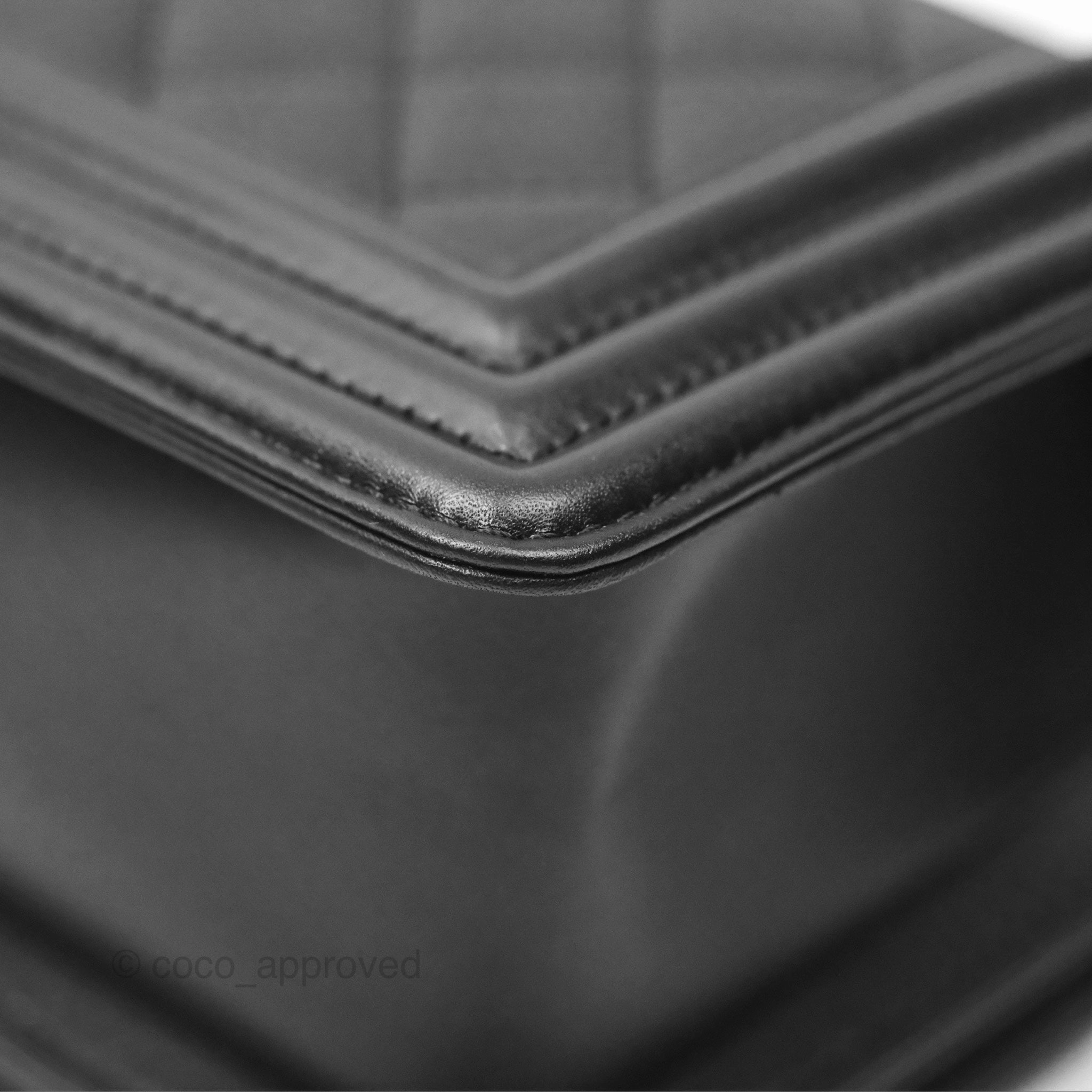 Chanel Small Boy Black Calfskin Aged Gold Hardware