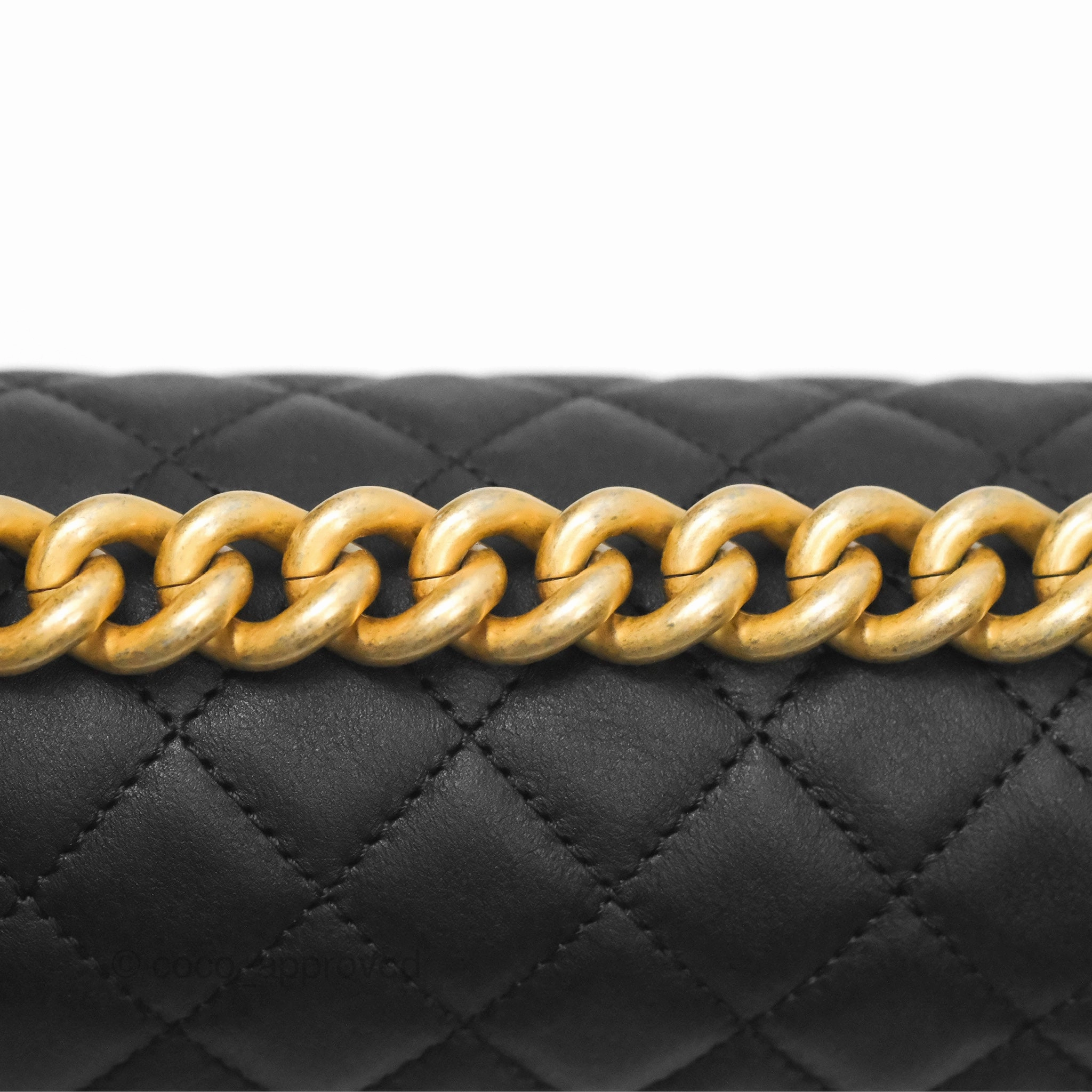 Chanel Small Boy Black Calfskin Aged Gold Hardware