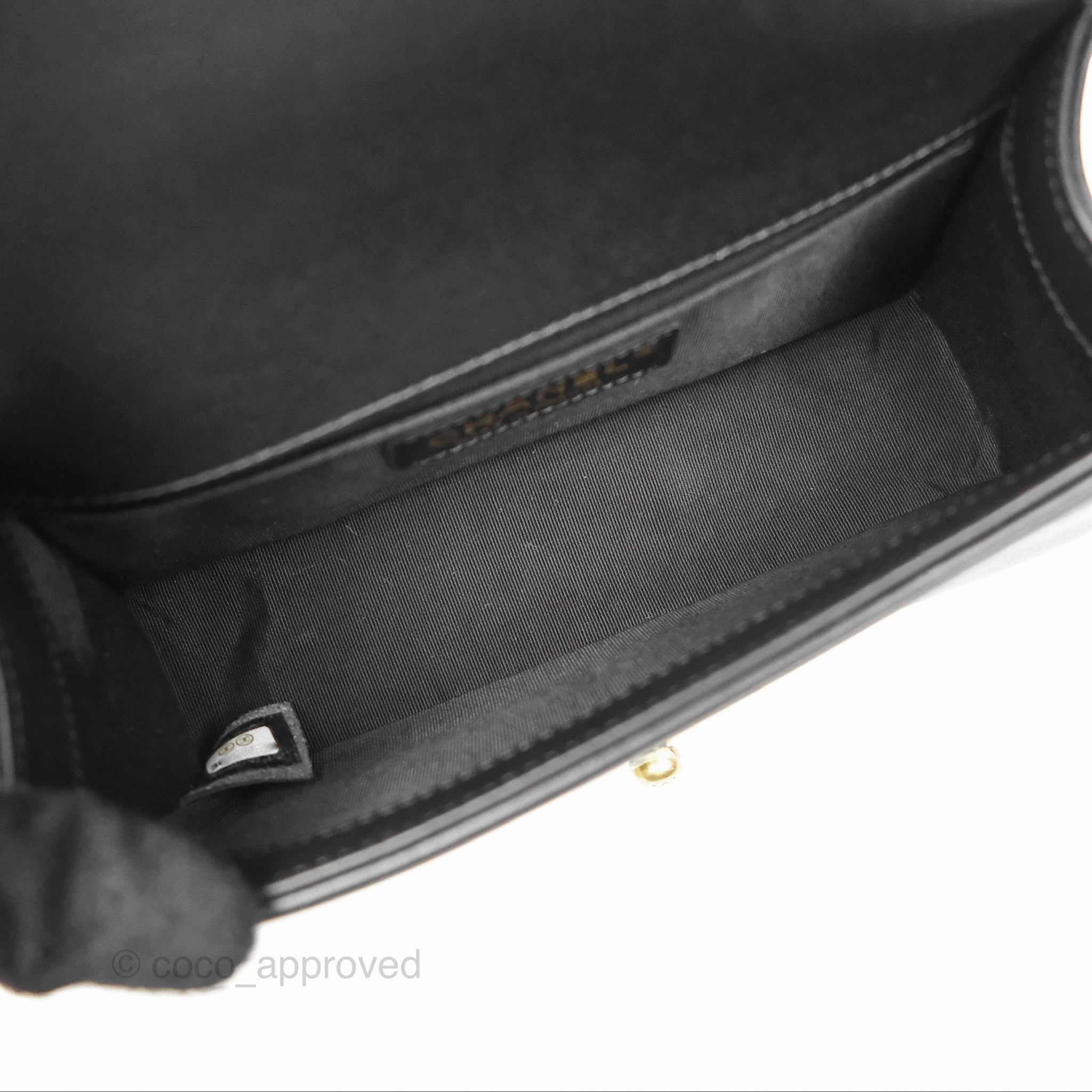 Chanel Small Boy Black Calfskin Aged Gold Hardware