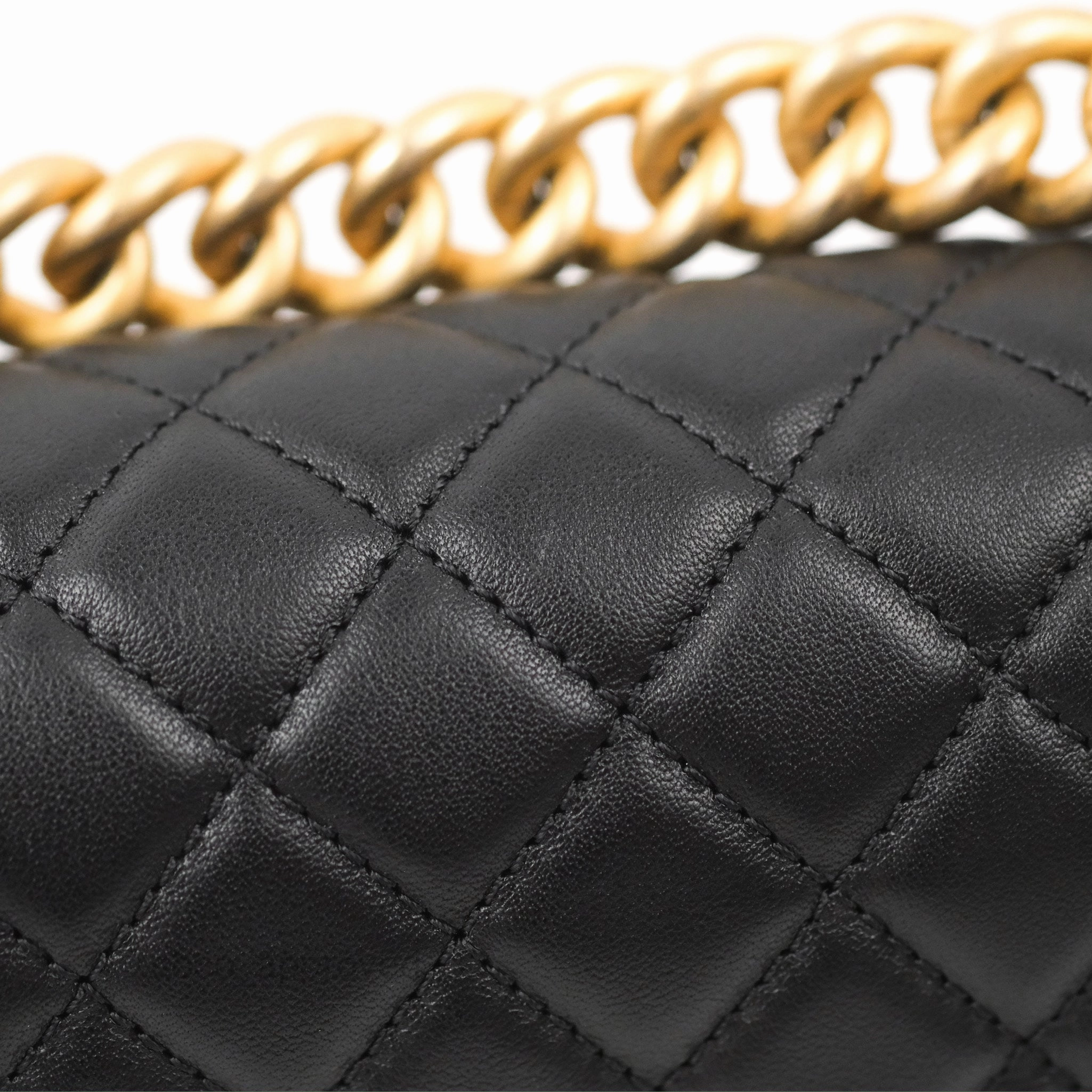 Chanel Small Boy Black Calfskin Gold Hardware
