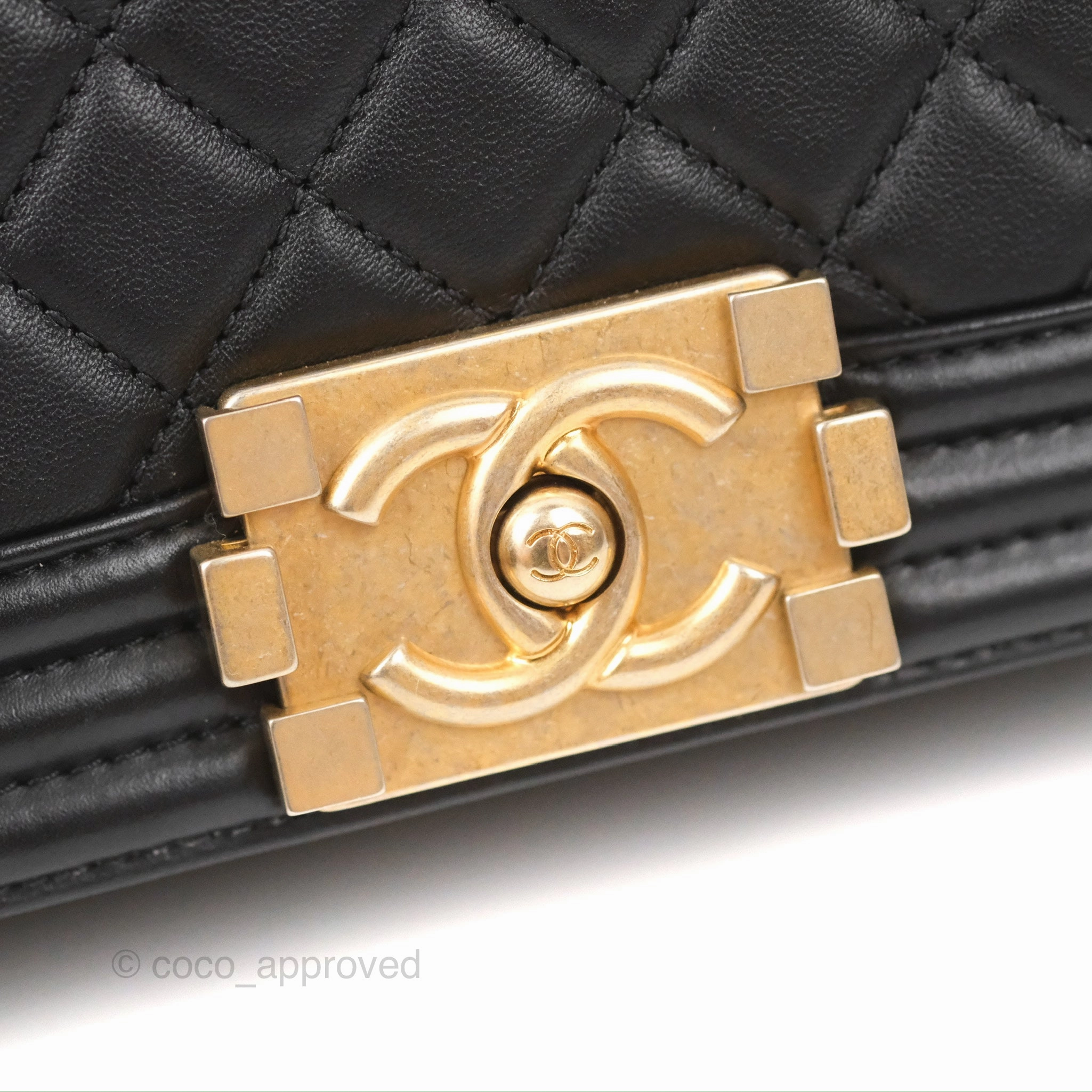 Chanel Small Boy Black Calfskin Gold Hardware