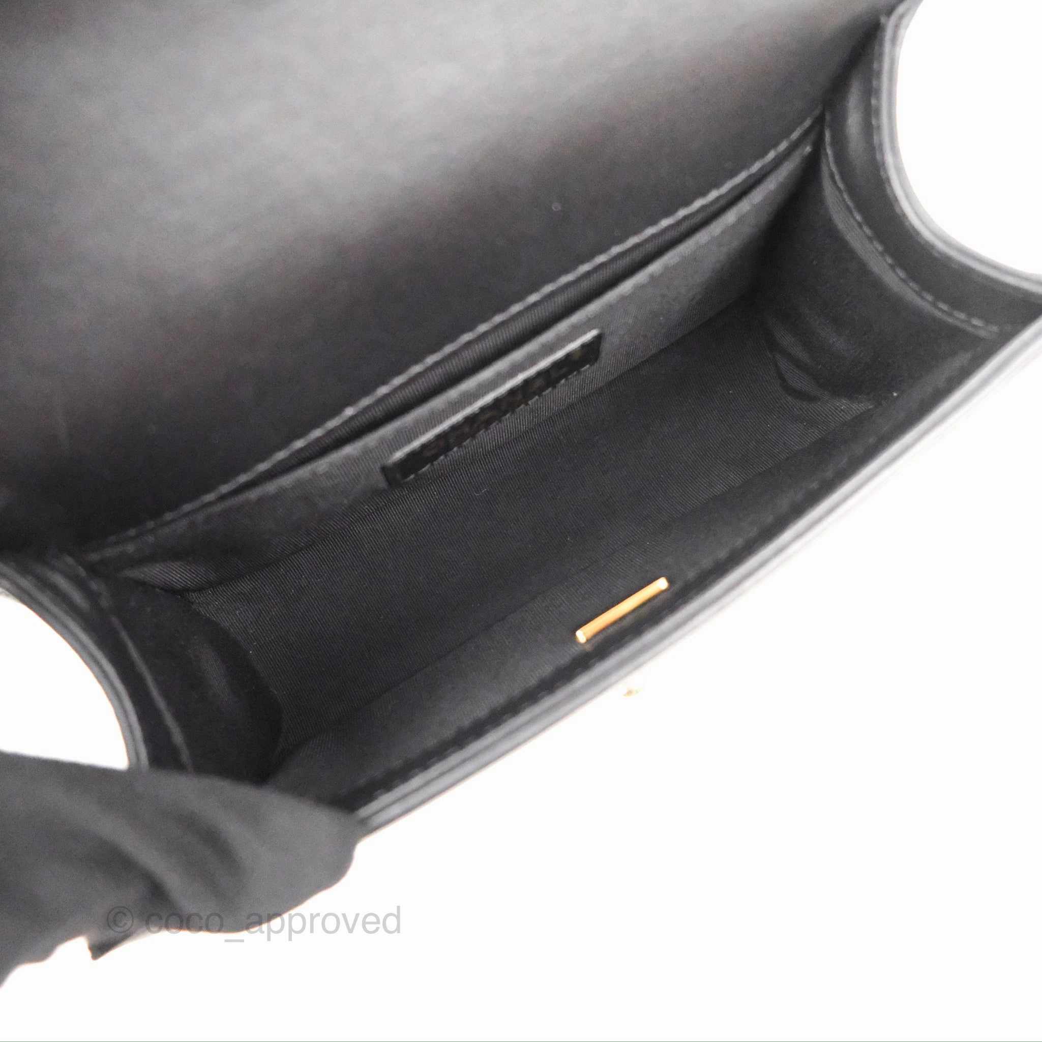 Chanel Small Boy Black Calfskin Gold Hardware