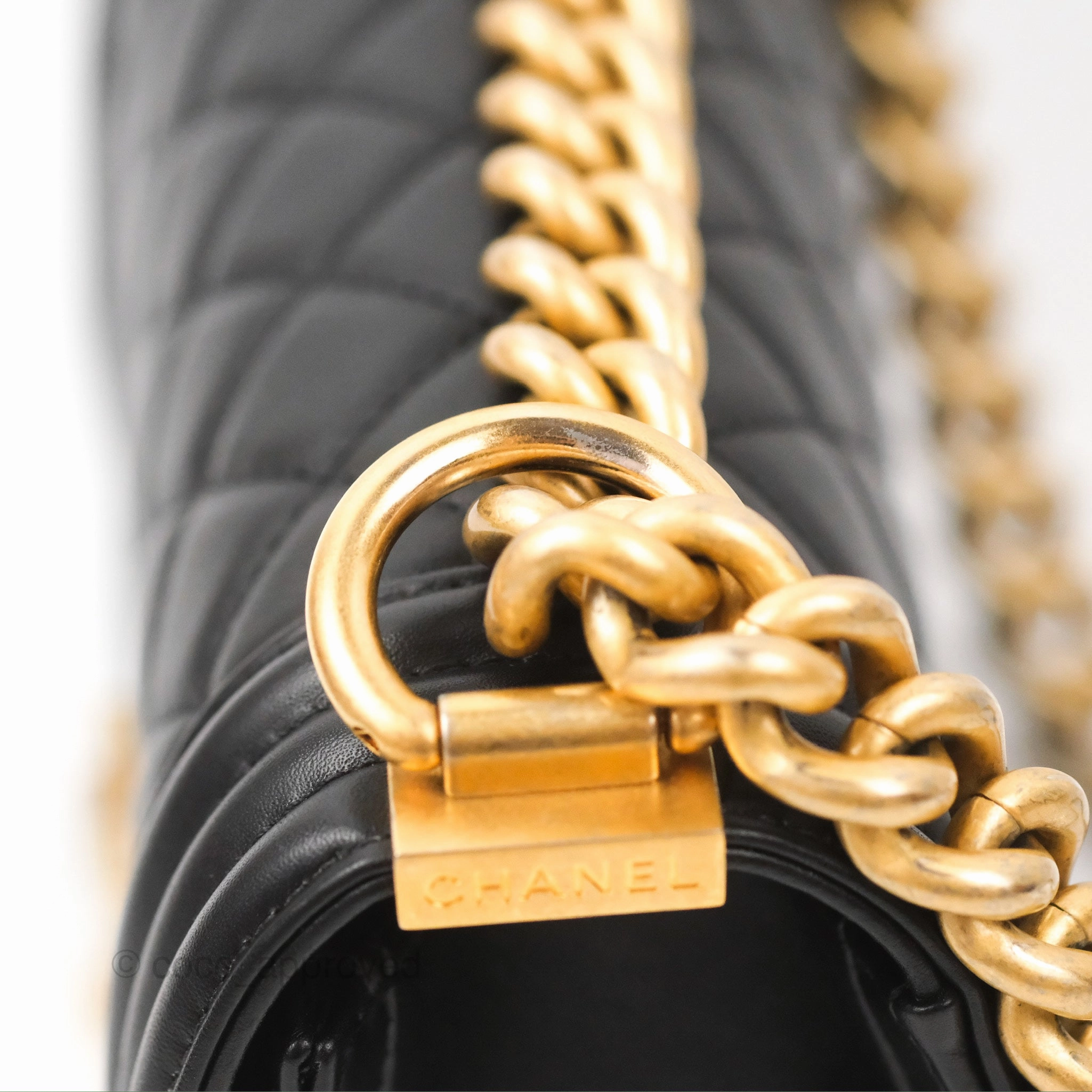 Chanel Small Boy Black Calfskin Gold Hardware