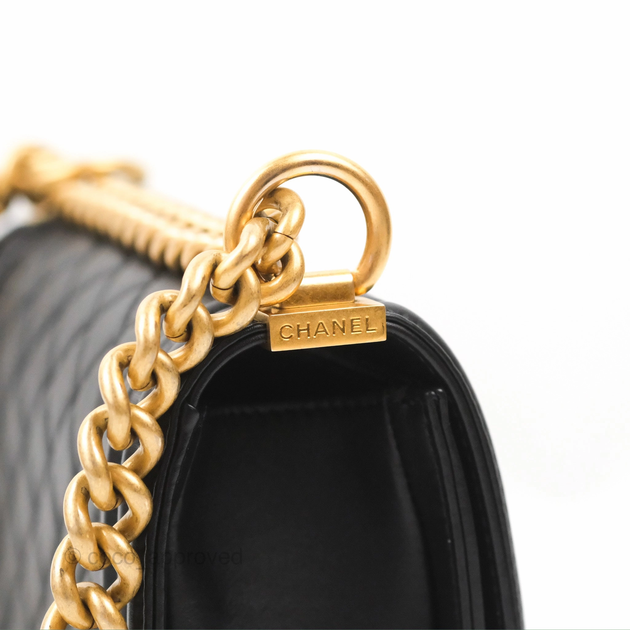 Chanel Small Boy Black Calfskin Gold Hardware