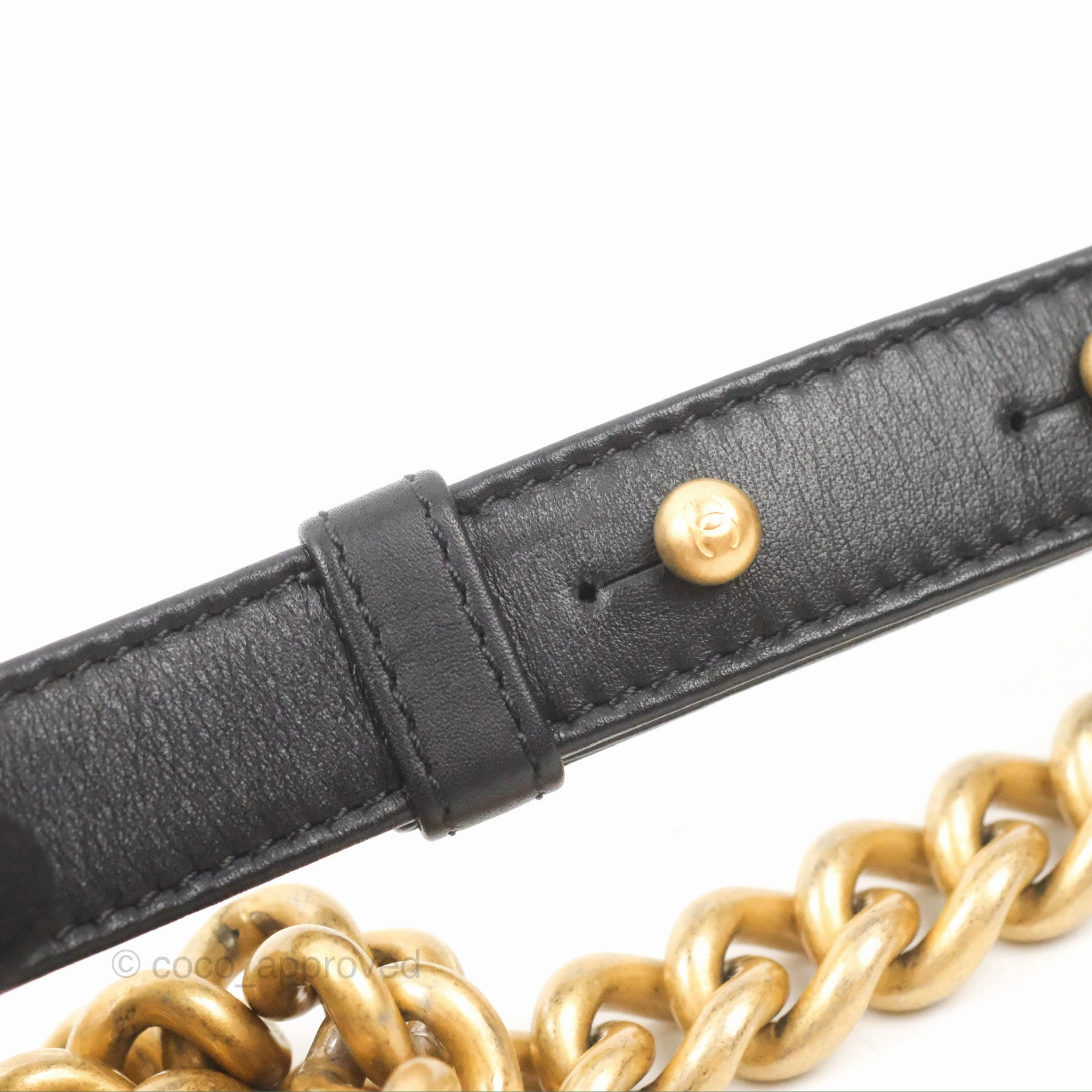 Chanel Small Boy Black Calfskin Gold Hardware