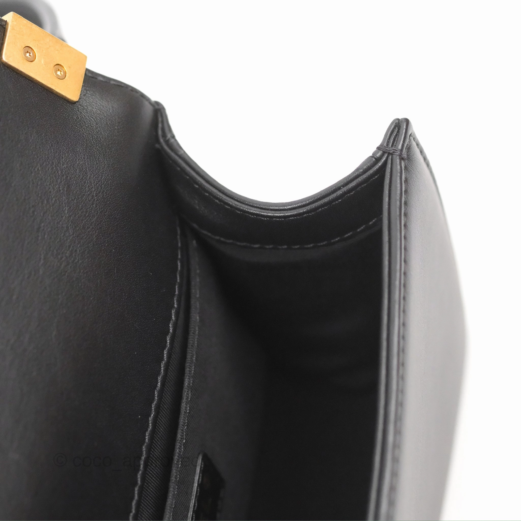 Chanel Small Boy Black Calfskin Gold Hardware