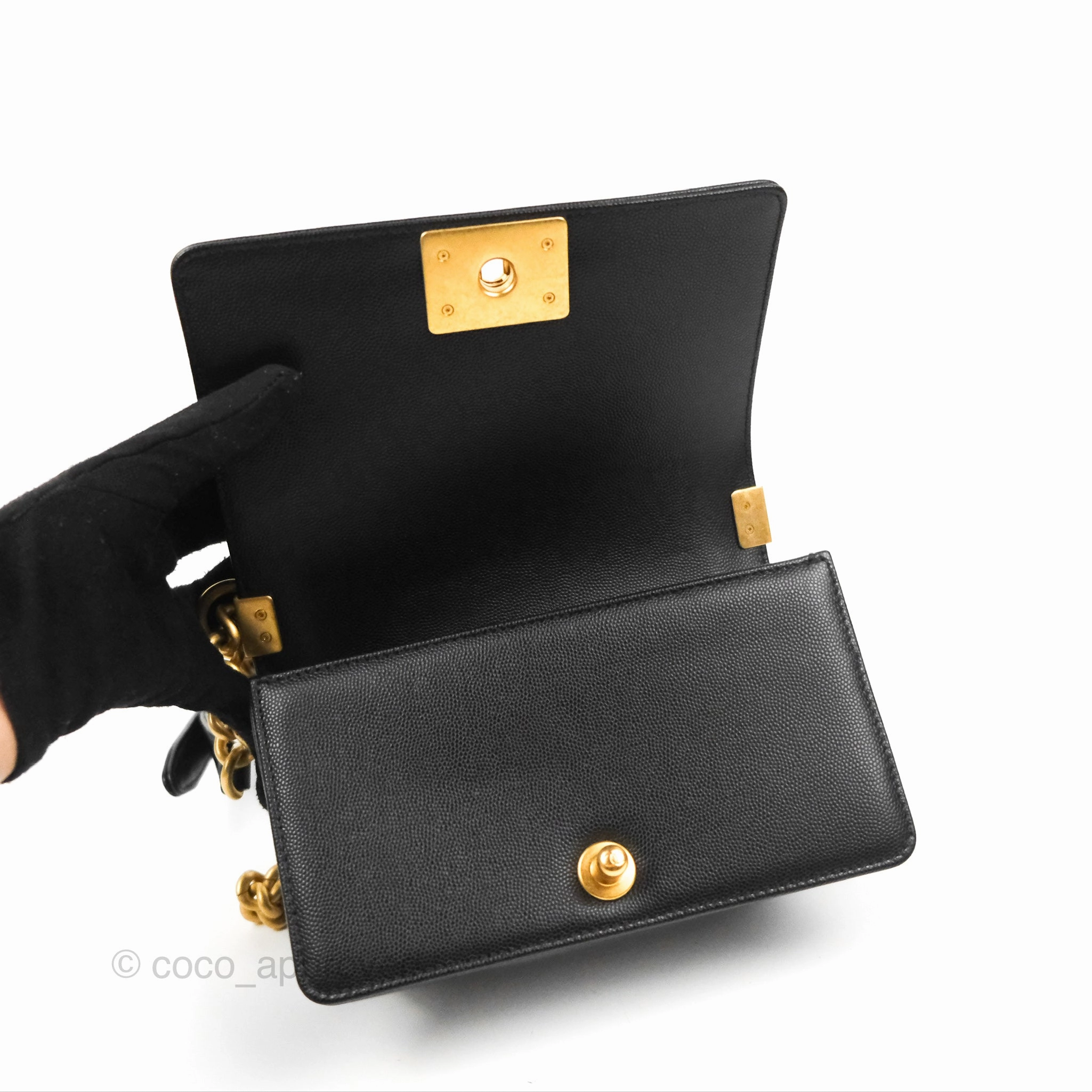 Chanel Small Boy Black Caviar Gold Hardware