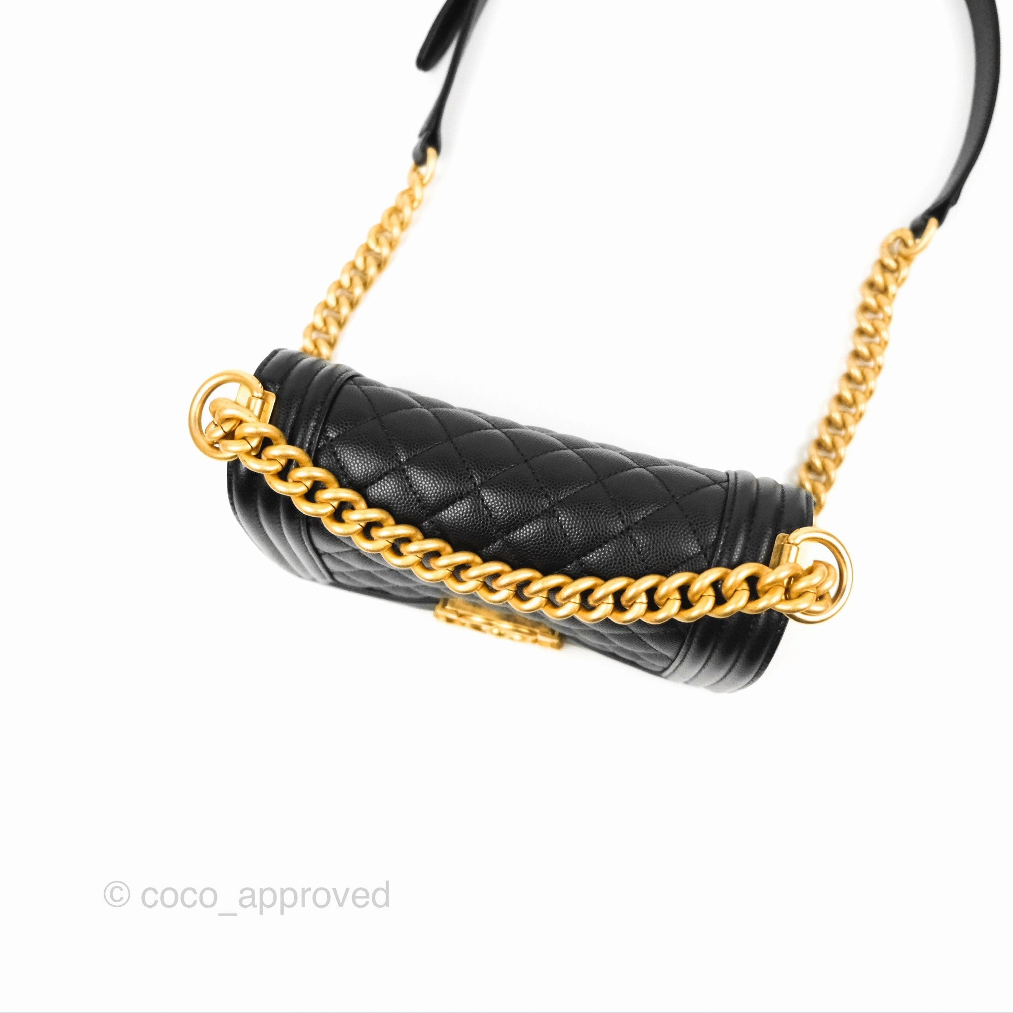 Chanel Small Boy Black Caviar Gold Hardware