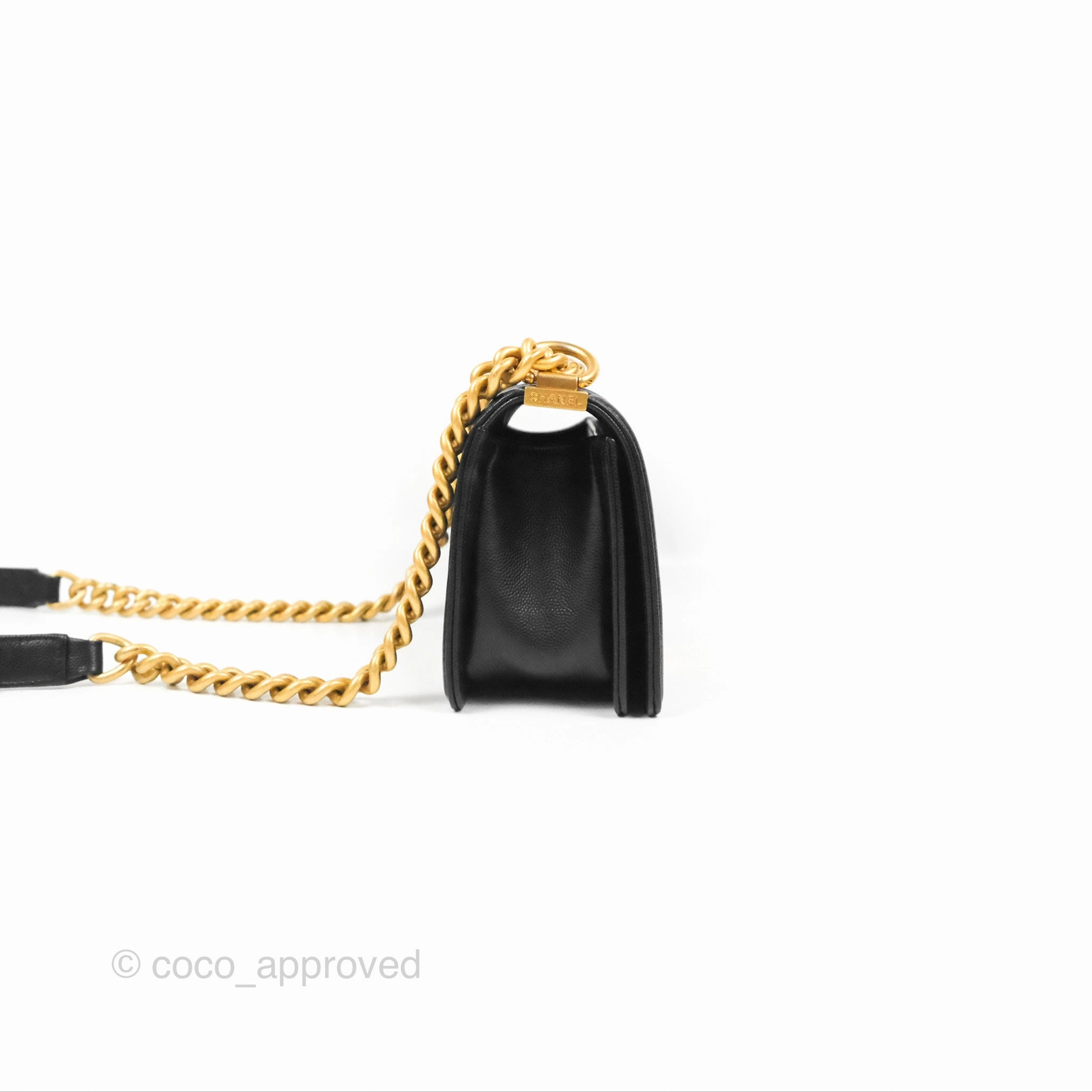 Chanel Small Boy Black Caviar Gold Hardware