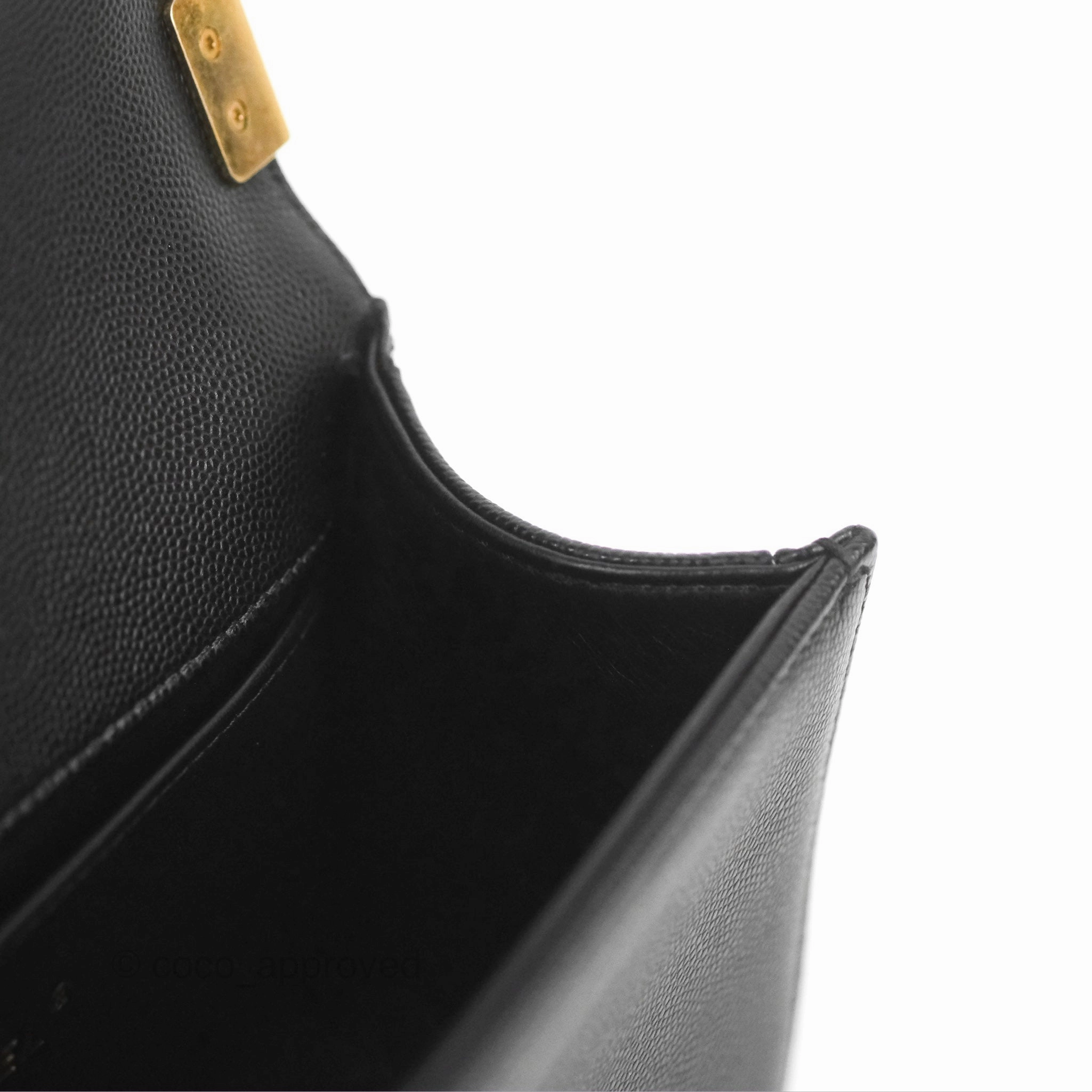 Chanel Small Boy Black Caviar Gold Hardware