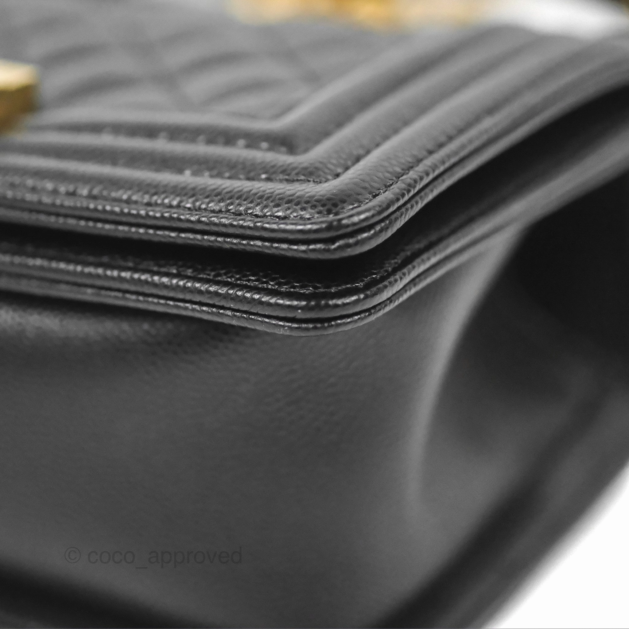 Chanel Small Boy Black Caviar Gold Hardware