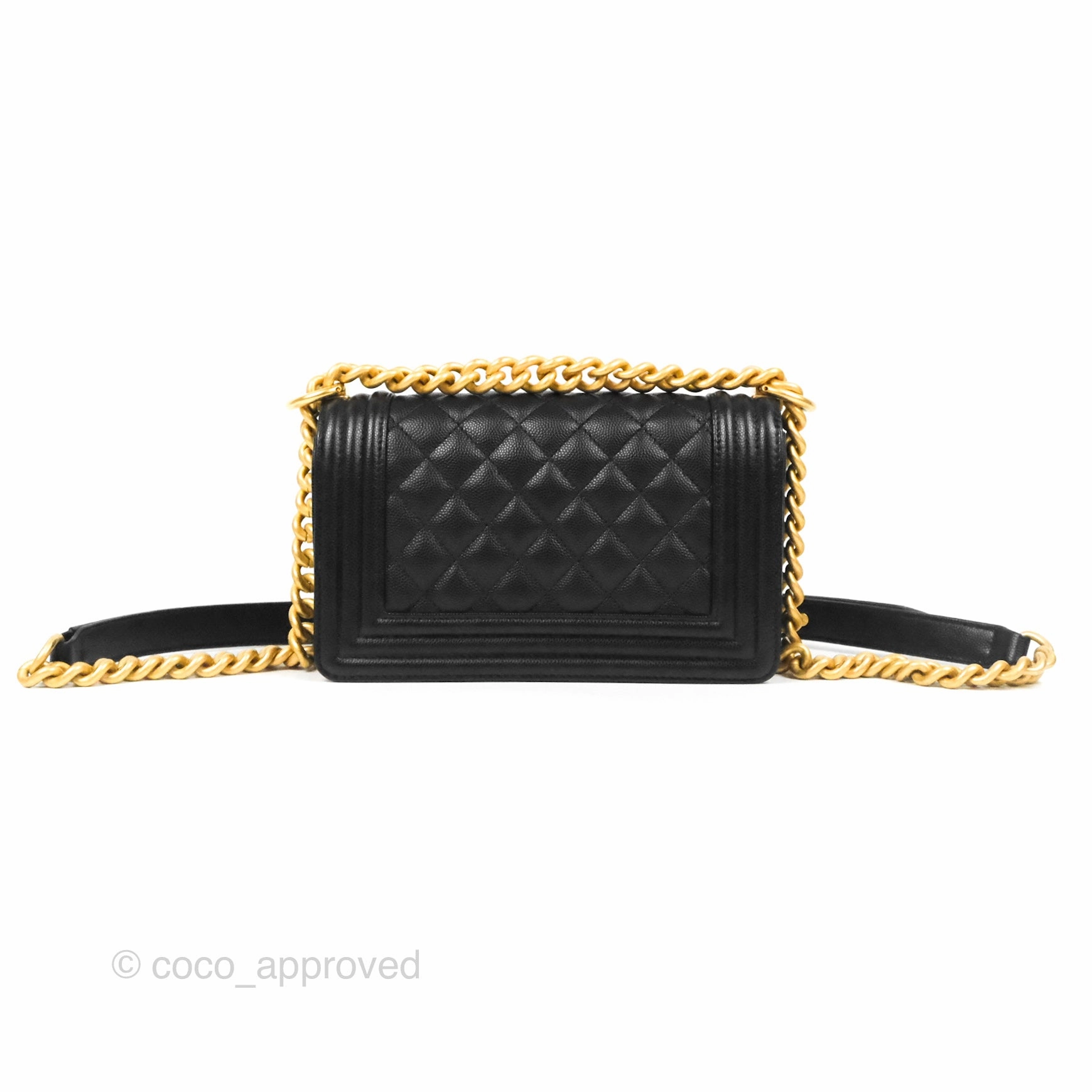 Chanel Small Boy Black Caviar Gold Hardware