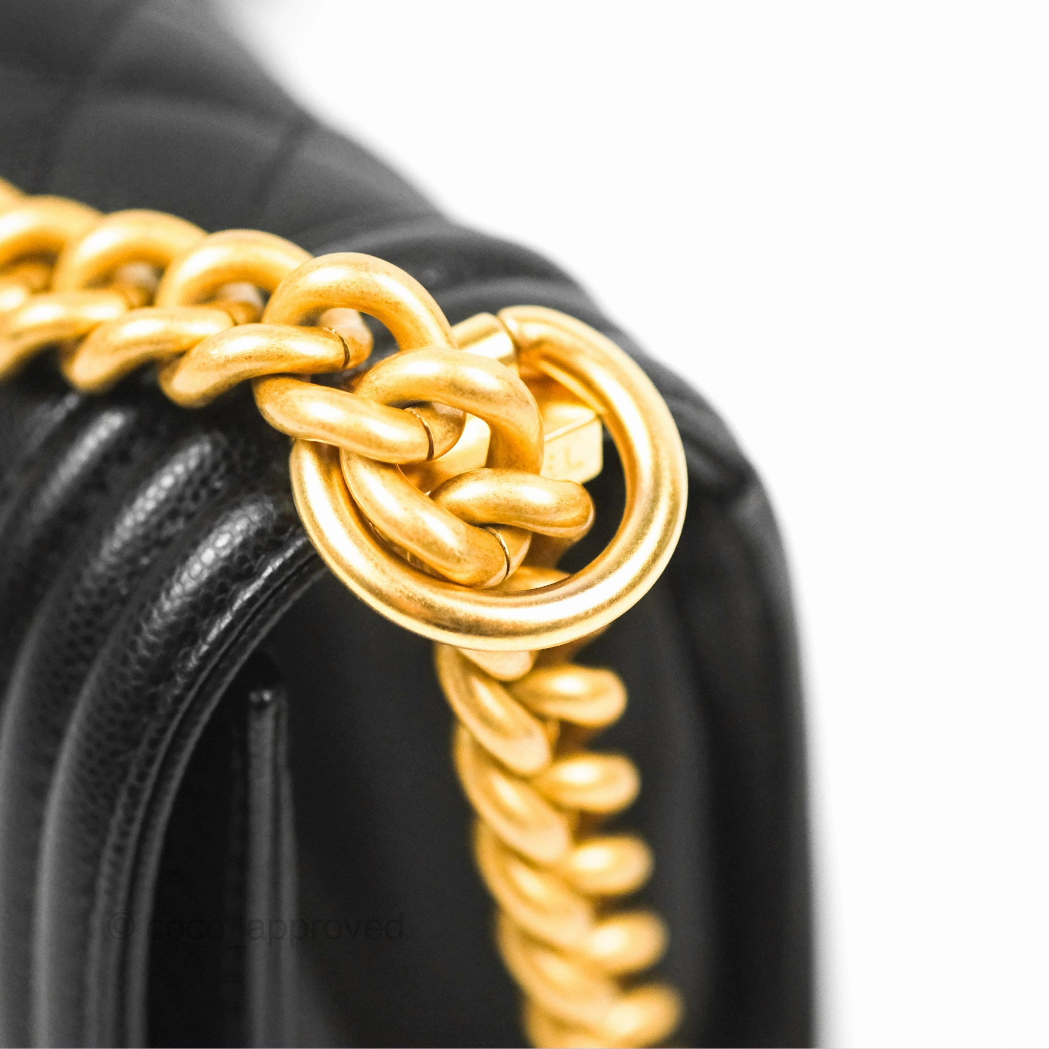Chanel Small Boy Black Caviar Gold Hardware