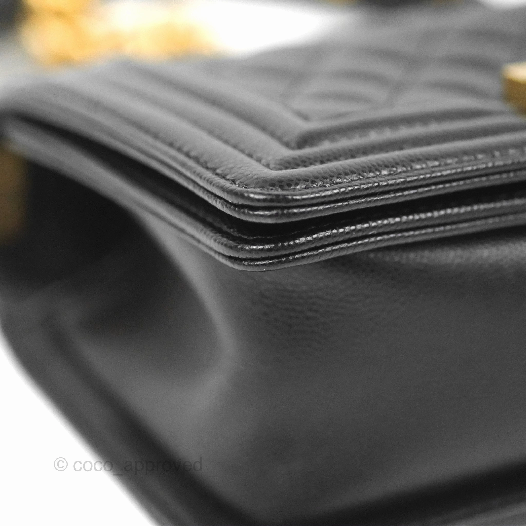 Chanel Small Boy Black Caviar Gold Hardware