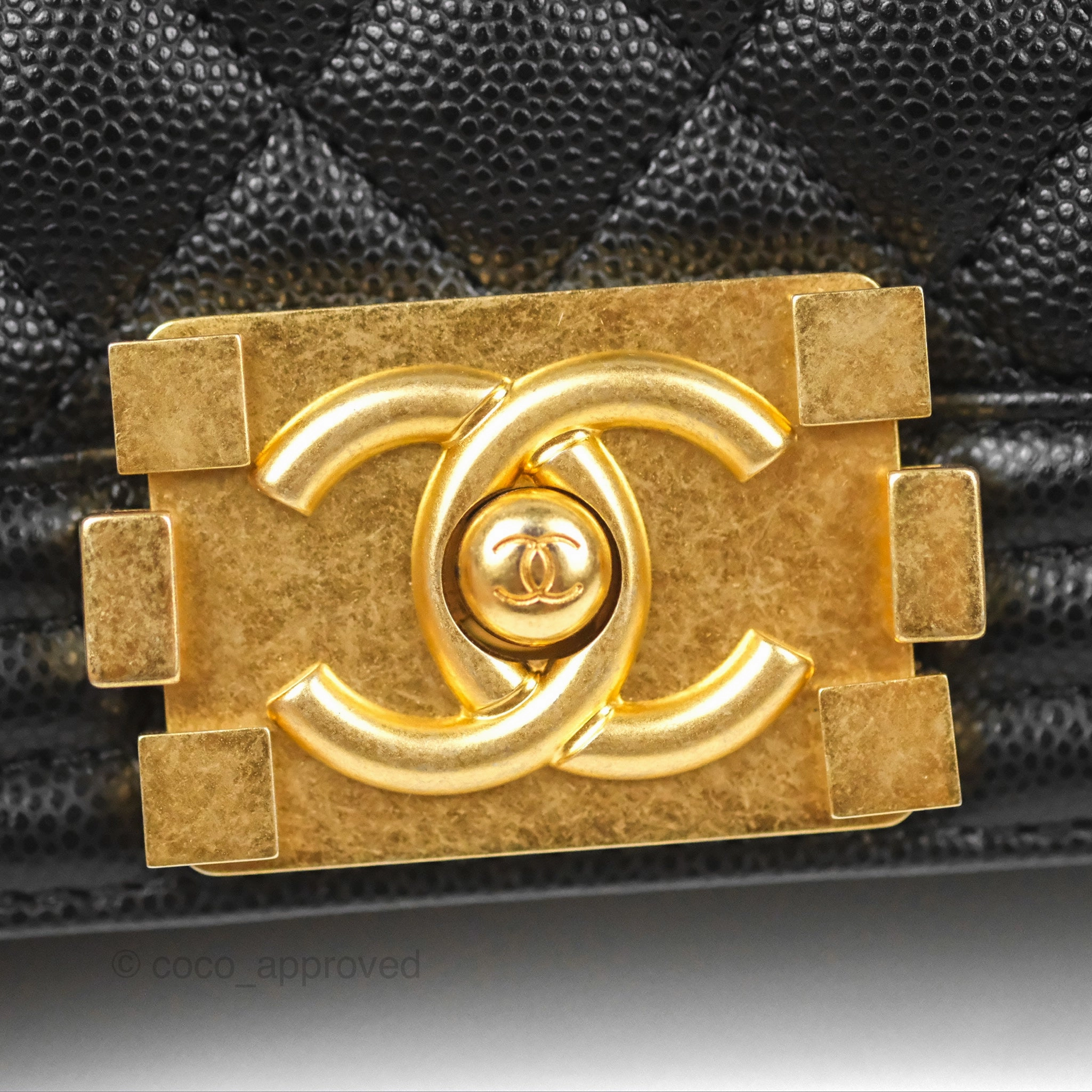 Chanel Small Boy Black Caviar Gold Hardware