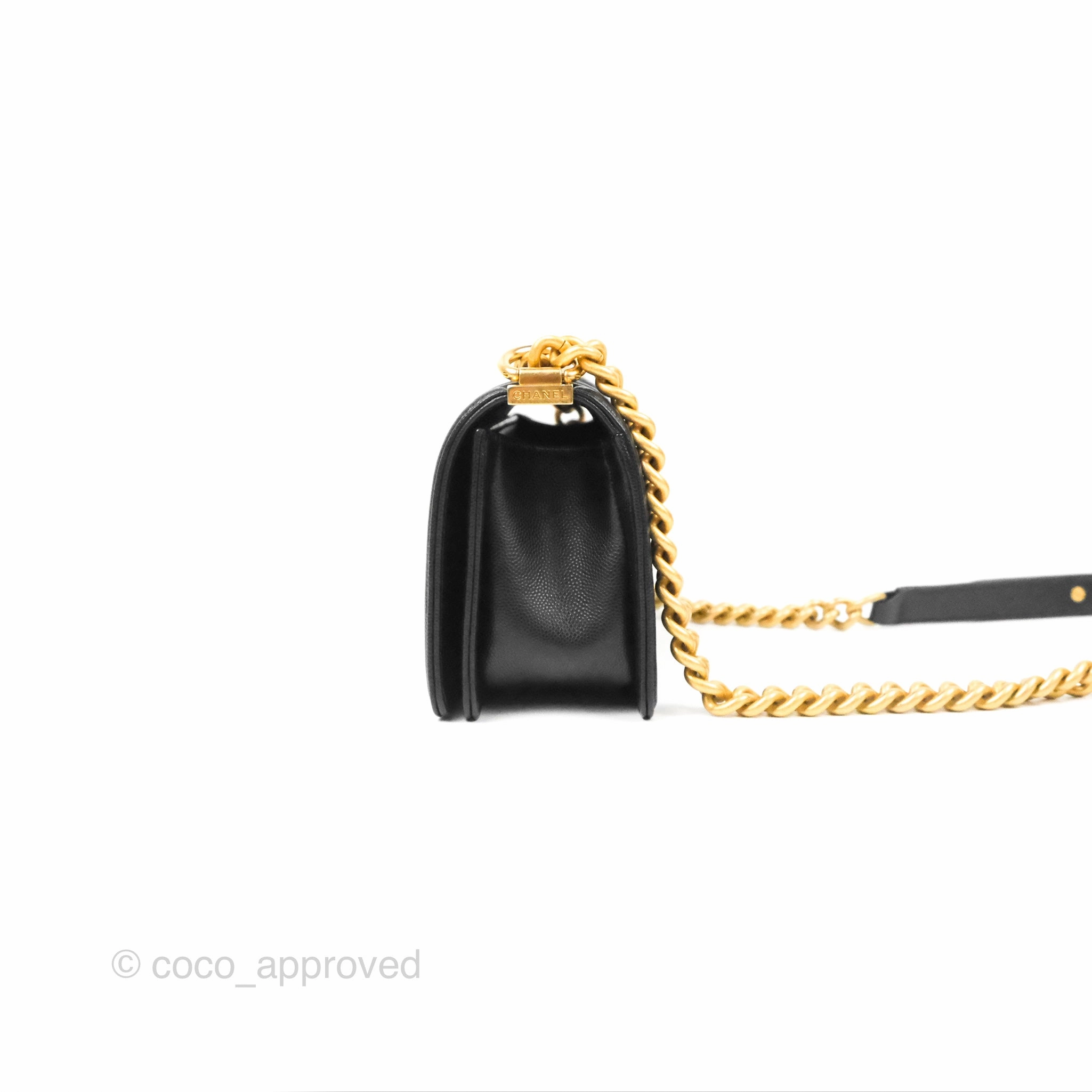 Chanel Small Boy Black Caviar Gold Hardware